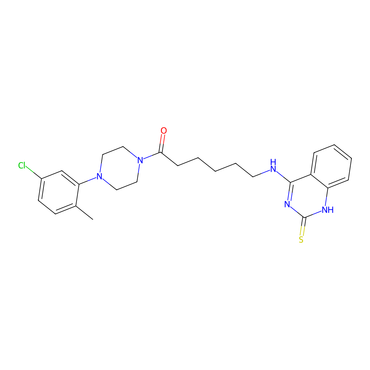 1-[4-(5-Chloro-2-methylphenyl)piperazin-1-yl]-6-[(2-sulfanylidene-1,2-dihydroquinazolin-4-yl)amino]hexan-1-one molecular structure, CAS 689266-54-4