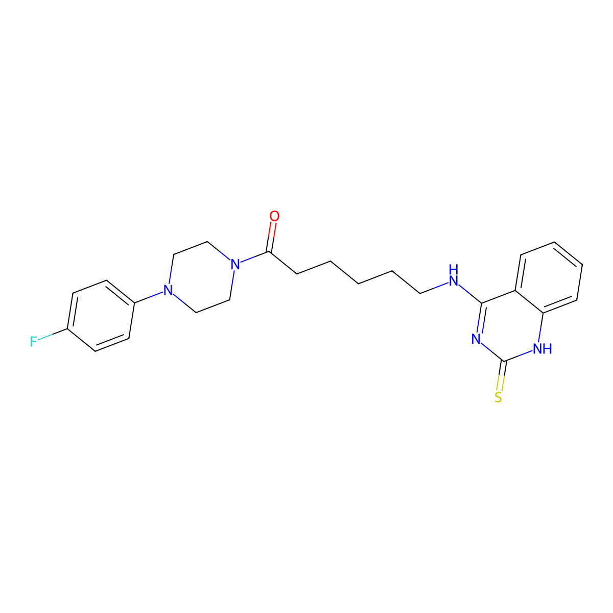 1-[4-(4-Fluorophenyl)piperazin-1-yl]-6-[(2-sulfanylidene-1,2-dihydroquinazolin-4-yl)amino]hexan-1-one molecular structure, CAS 689266-58-8