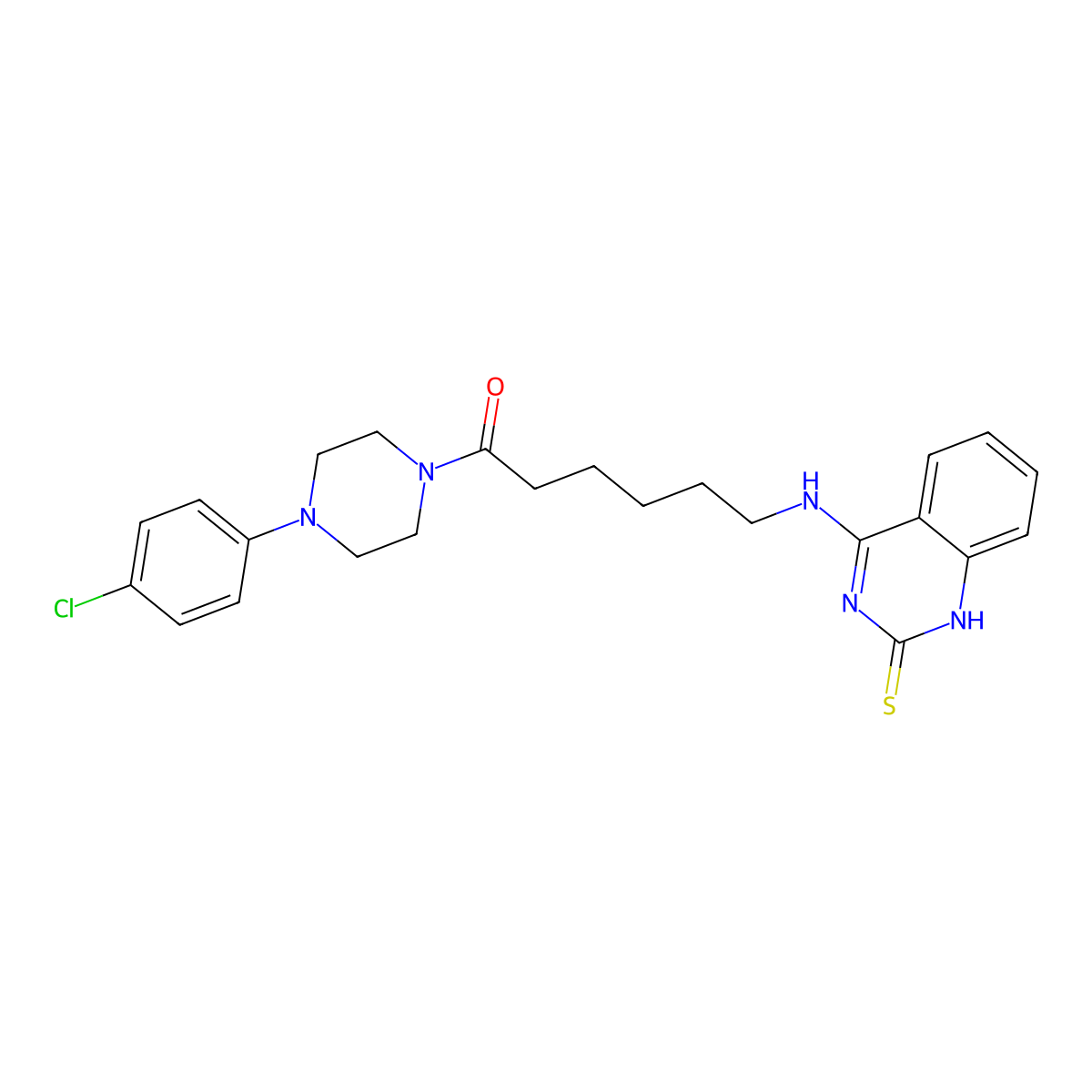 1-[4-(4-Chlorophenyl)piperazin-1-yl]-6-[(2-sulfanylidene-1,2-dihydroquinazolin-4-yl)amino]hexan-1-one molecular structure, CAS 689266-60-2