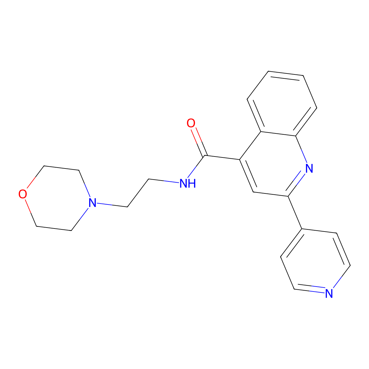 N-[2-(morpholin-4-yl)ethyl]-2-(pyridin-4-yl)quinoline-4-carboxamide molecular structure, CAS 689268-85-7