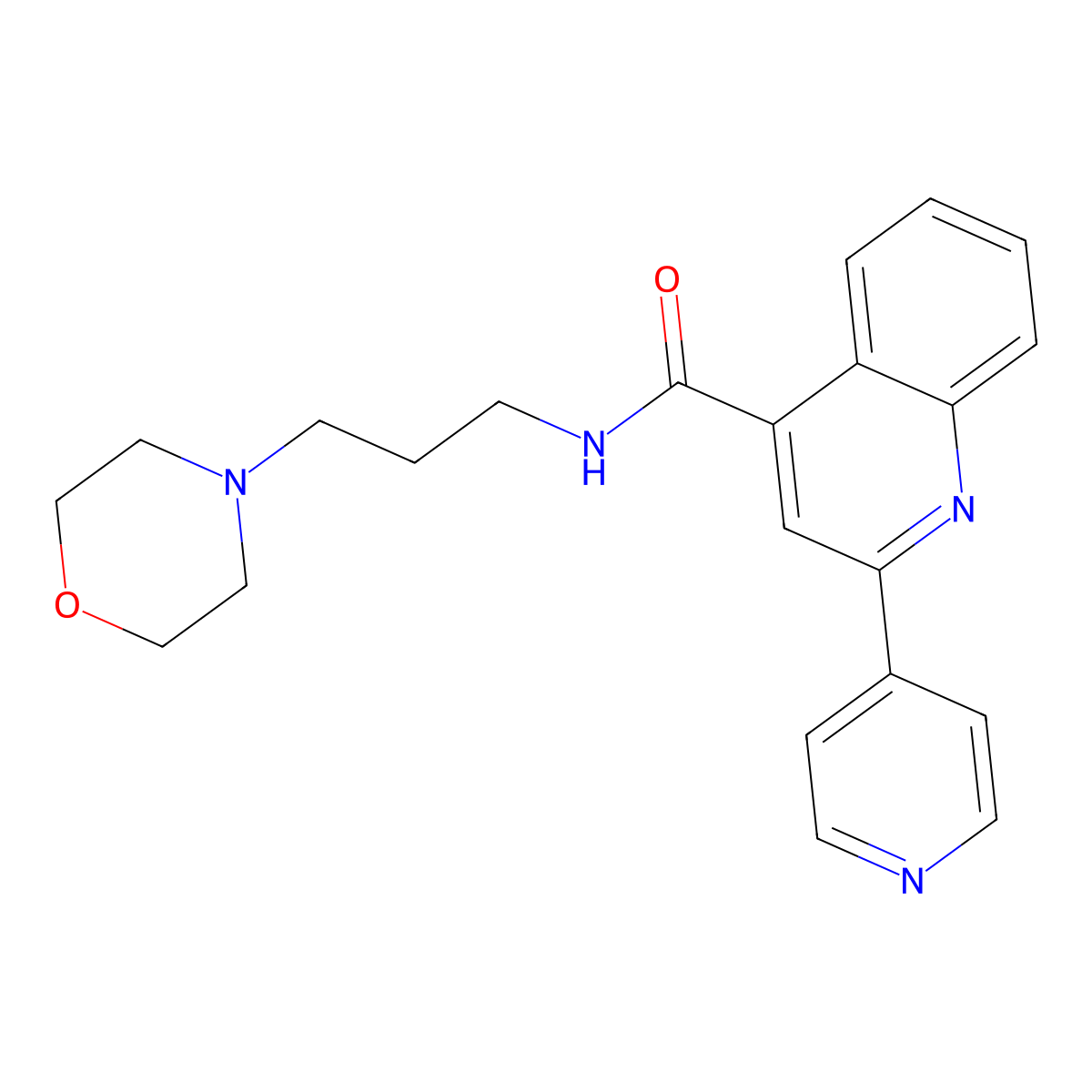 N-(3-morpholin-4-ylpropyl)-2-pyridin-4-ylquinoline-4-carboxamide molecular structure, CAS 689268-86-8