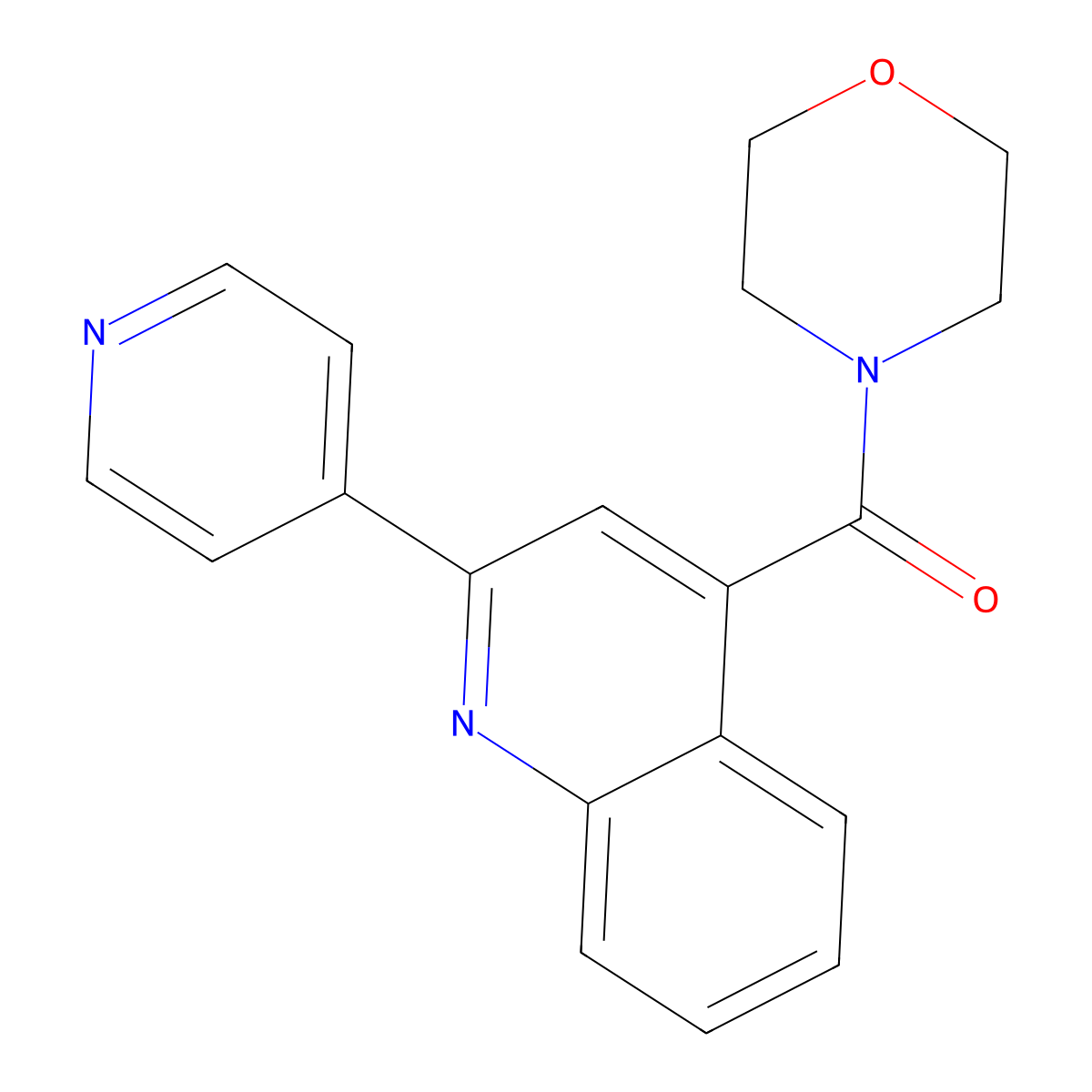 Morpholino[2-(4-pyridyl)-4-quinolyl]methanone molecular structure, CAS 689268-99-3
