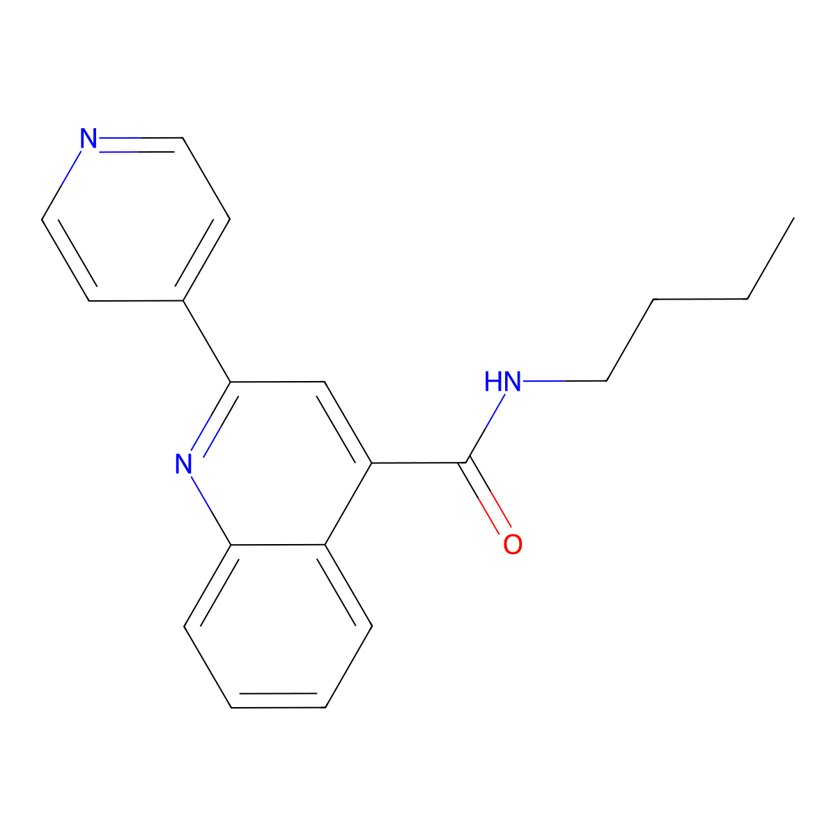 N-butyl-2-(pyridin-4-yl)quinoline-4-carboxamide molecular structure, CAS 689269-04-3
