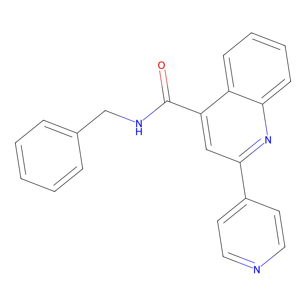 N-benzyl-2-pyridin-4-ylquinoline-4-carboxamide molecular structure, CAS 689269-06-5