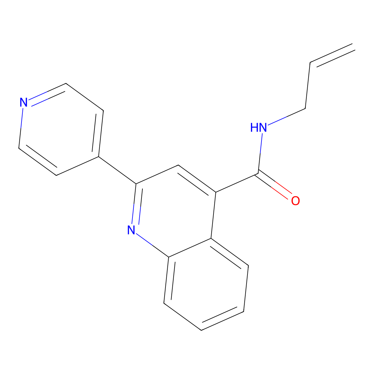 N-(prop-2-en-1-yl)-2-(pyridin-4-yl)quinoline-4-carboxamide molecular structure, CAS 689269-09-8