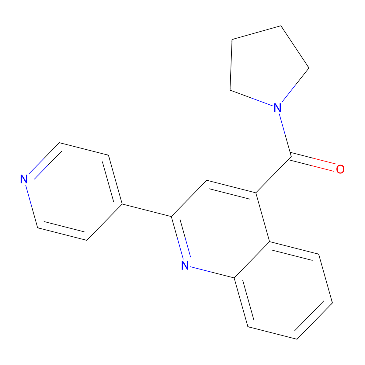 2-(Pyridin-4-yl)-4-(pyrrolidine-1-carbonyl)quinoline molecular structure, CAS 689269-18-9
