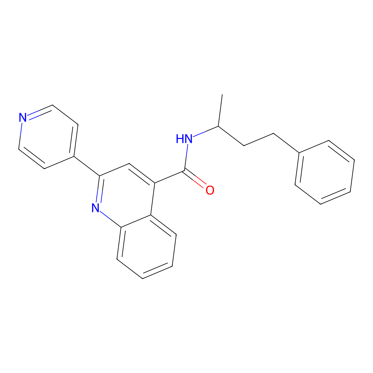 N-(4-phenylbutan-2-yl)-2-(pyridin-4-yl)quinoline-4-carboxamide molecular structure, CAS 689269-20-3
