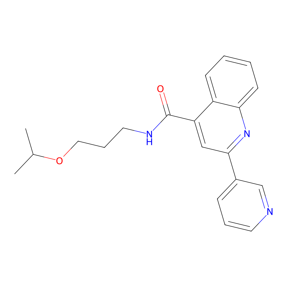 N-(3-isopropoxypropyl)-2-pyridin-3-ylquinoline-4-carboxamide molecular structure, CAS 689269-36-1