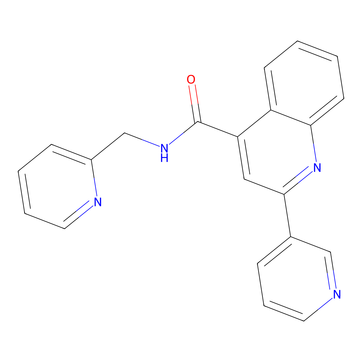 2-pyridin-3-yl-N-(pyridin-2-ylmethyl)quinoline-4-carboxamide molecular structure, CAS 689269-44-1