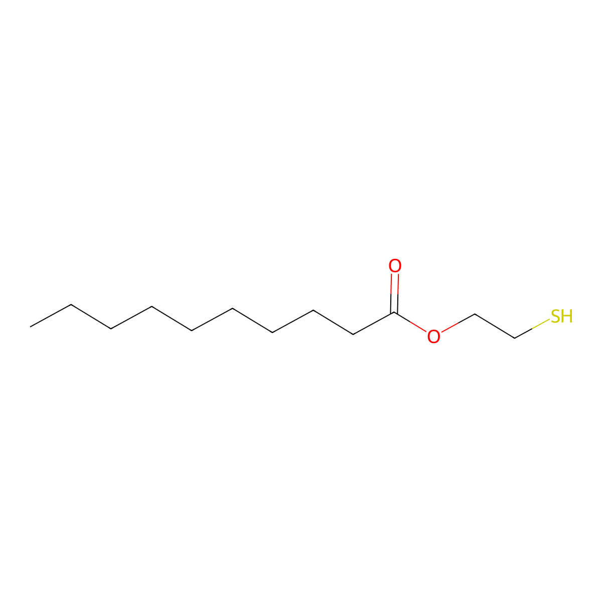 2-Mercaptoethyl decanoate molecular structure, CAS 68928-33-6