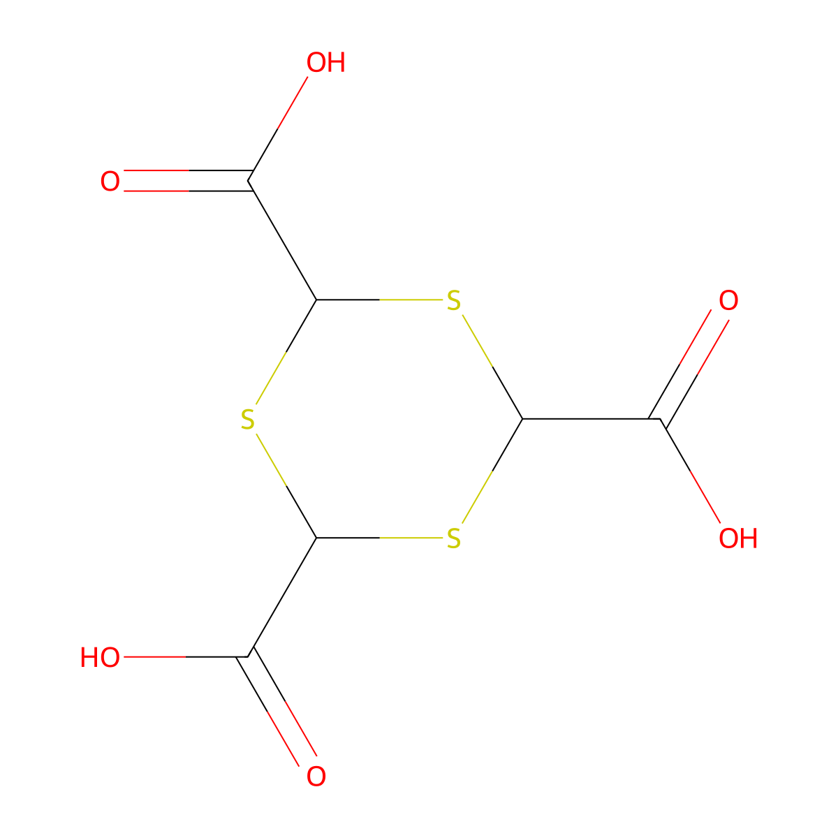 1,3,5-Trithiane-2,4,6-tricarboxylic acid molecular structure, CAS 68928-51-8