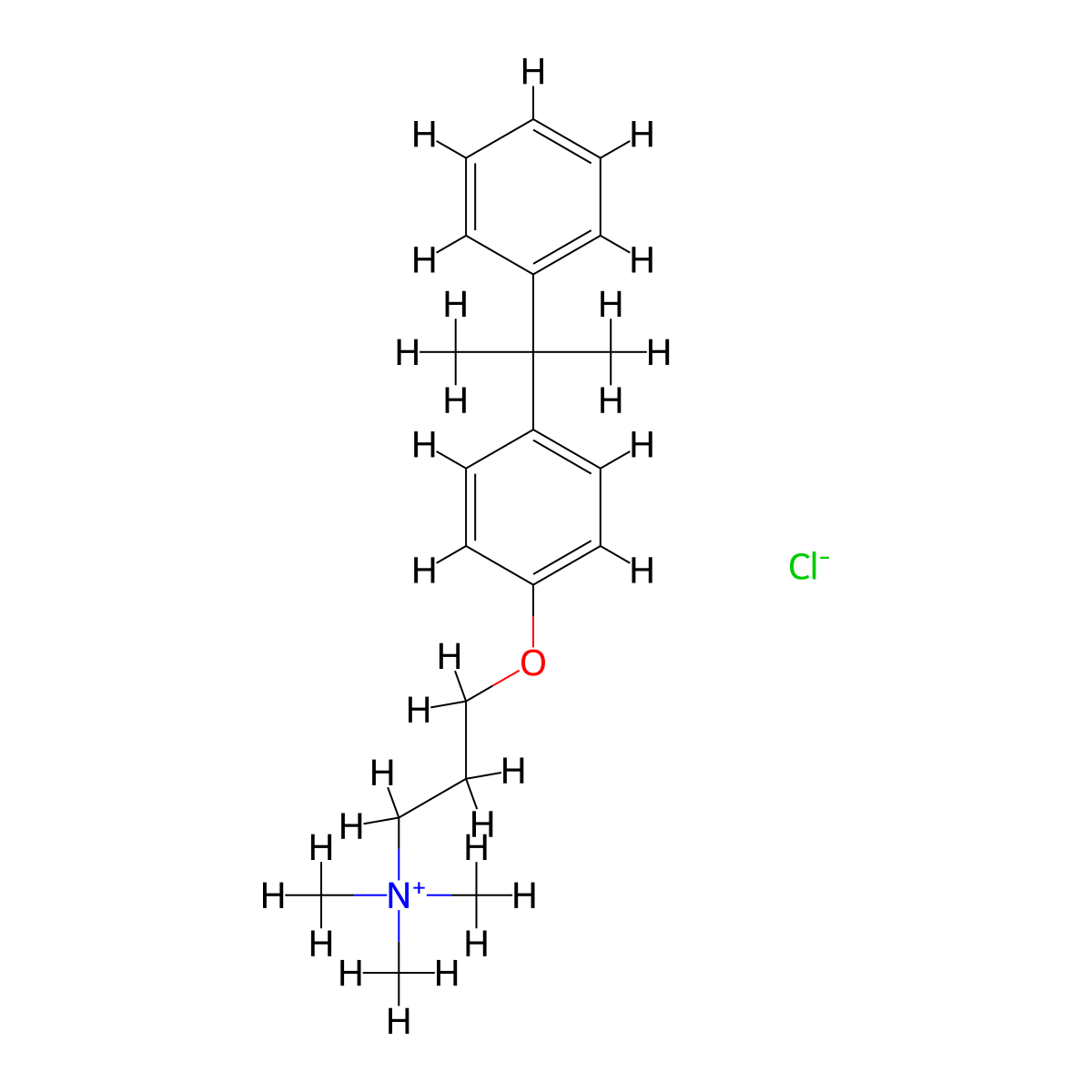 1-Propanaminium, N,N,N-trimethyl-3-(4-(1-methyl-1-phenylethyl)phenoxy)-, chloride (1:1) molecular structure, CAS 68928-63-2