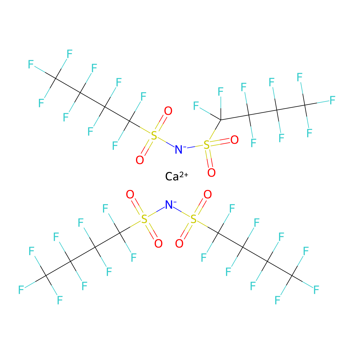 Calcium(II) Bis(nonafluorobutanesulfonyl)imide molecular structure, CAS 689282-13-1