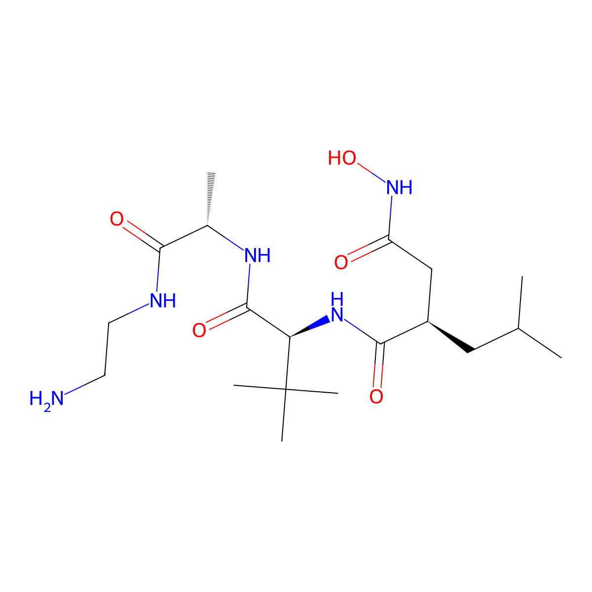 N-{(2r)-2-[2-(Hydroxyamino)-2-Oxoethyl]-4-Methylpentanoyl}-3-Methyl-L-Valyl-N-(2-Aminoethyl)-L-Alaninamide molecular structure, CAS 689284-12-6