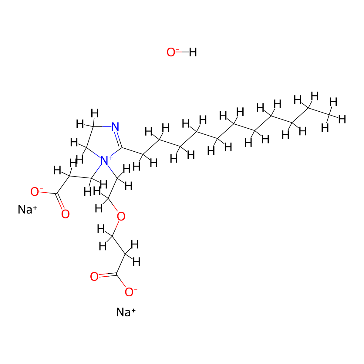 Disodium 1-[2-(2-carboxyethoxy)ethyl]-1-(2-carboxyethyl)-4,5-dihydro-2-undecyl-1H-imidazolium hydroxide molecular structure, CAS 68929-04-4