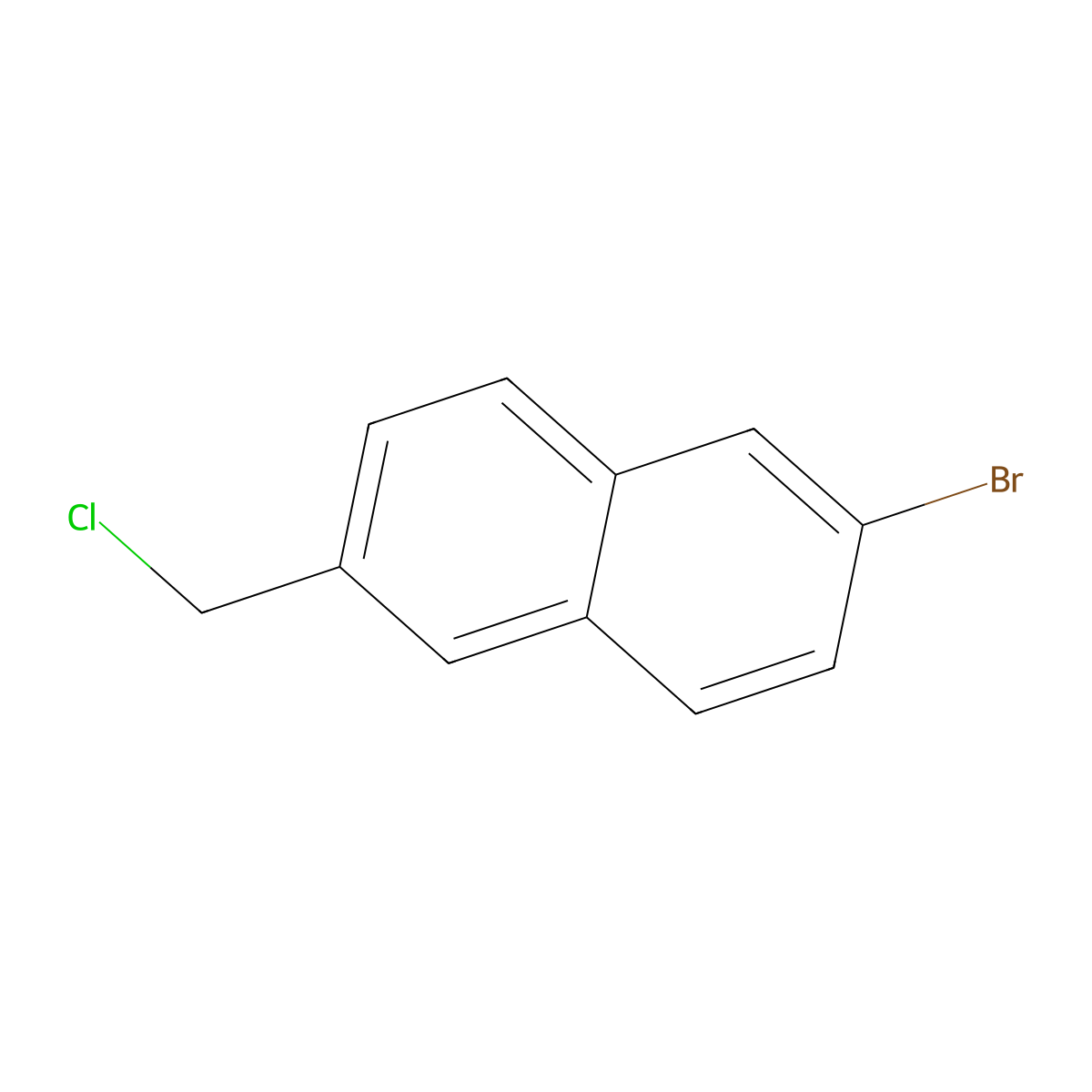 2-Bromo-6-(chloromethyl)naphthalene molecular structure, CAS 689290-84-4