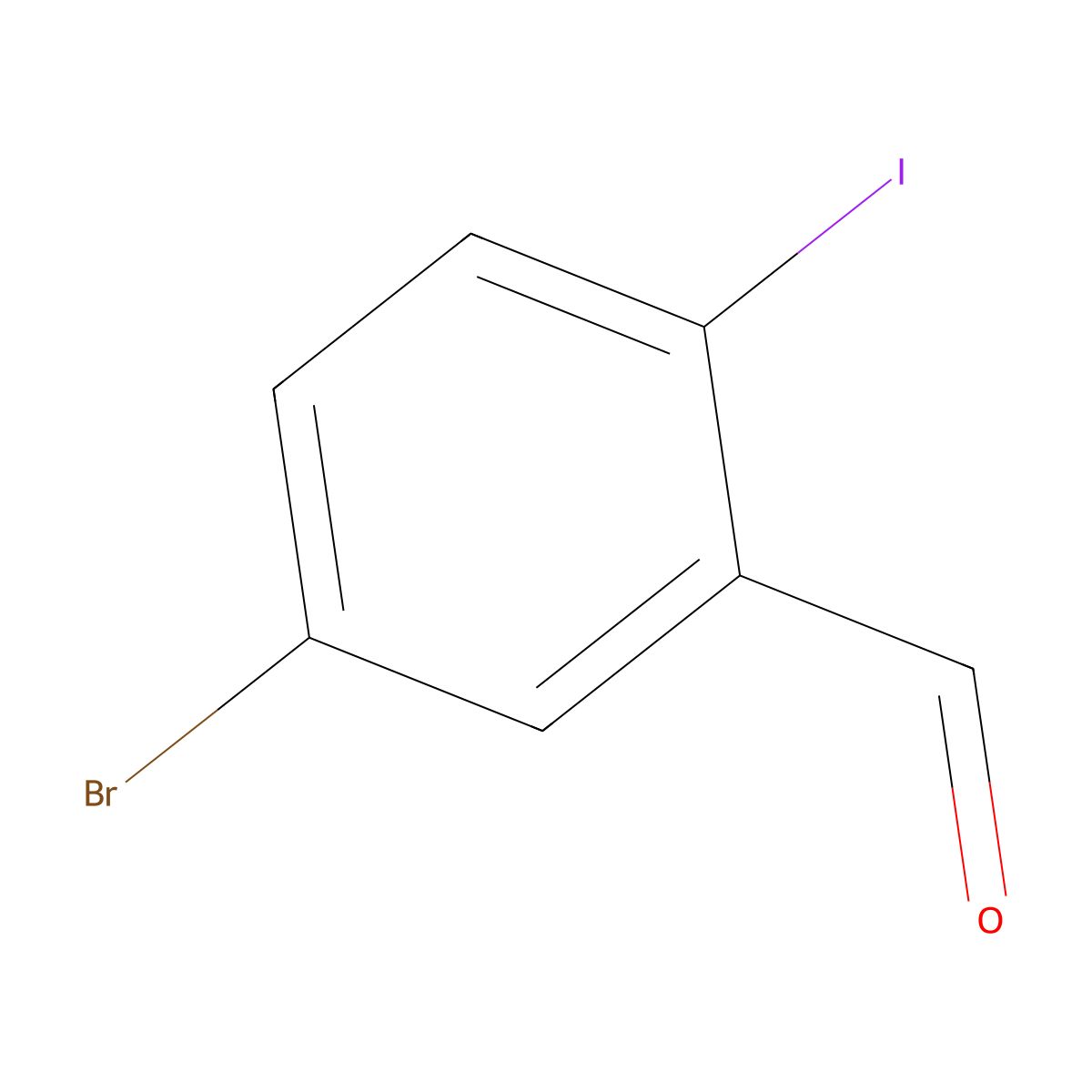 5-Bromo-2-iodobenzaldehyde molecular structure, CAS 689291-89-2