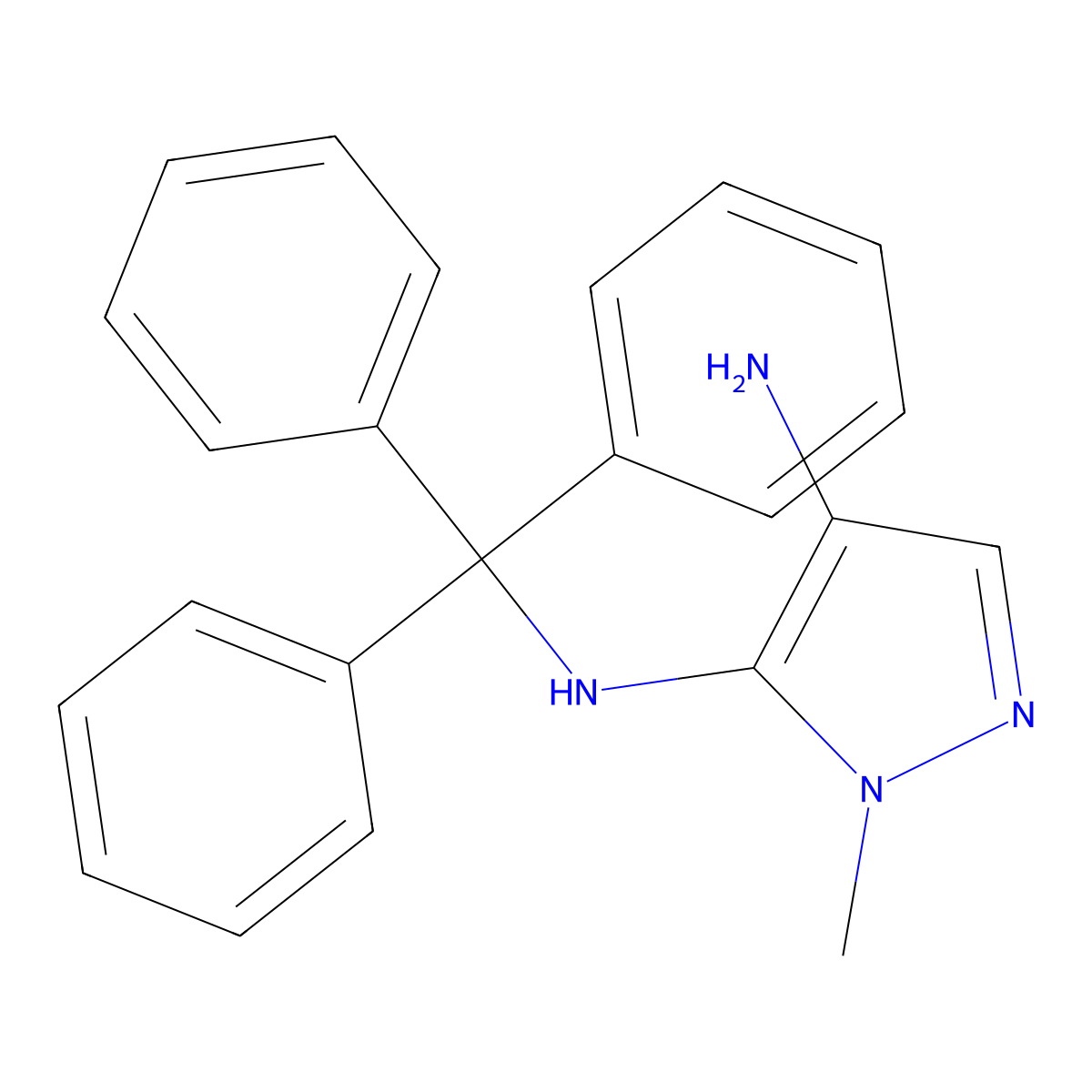 1-methyl-N5-trityl-1H-pyrazole-4,5-diamine molecular structure, CAS 689294-43-7