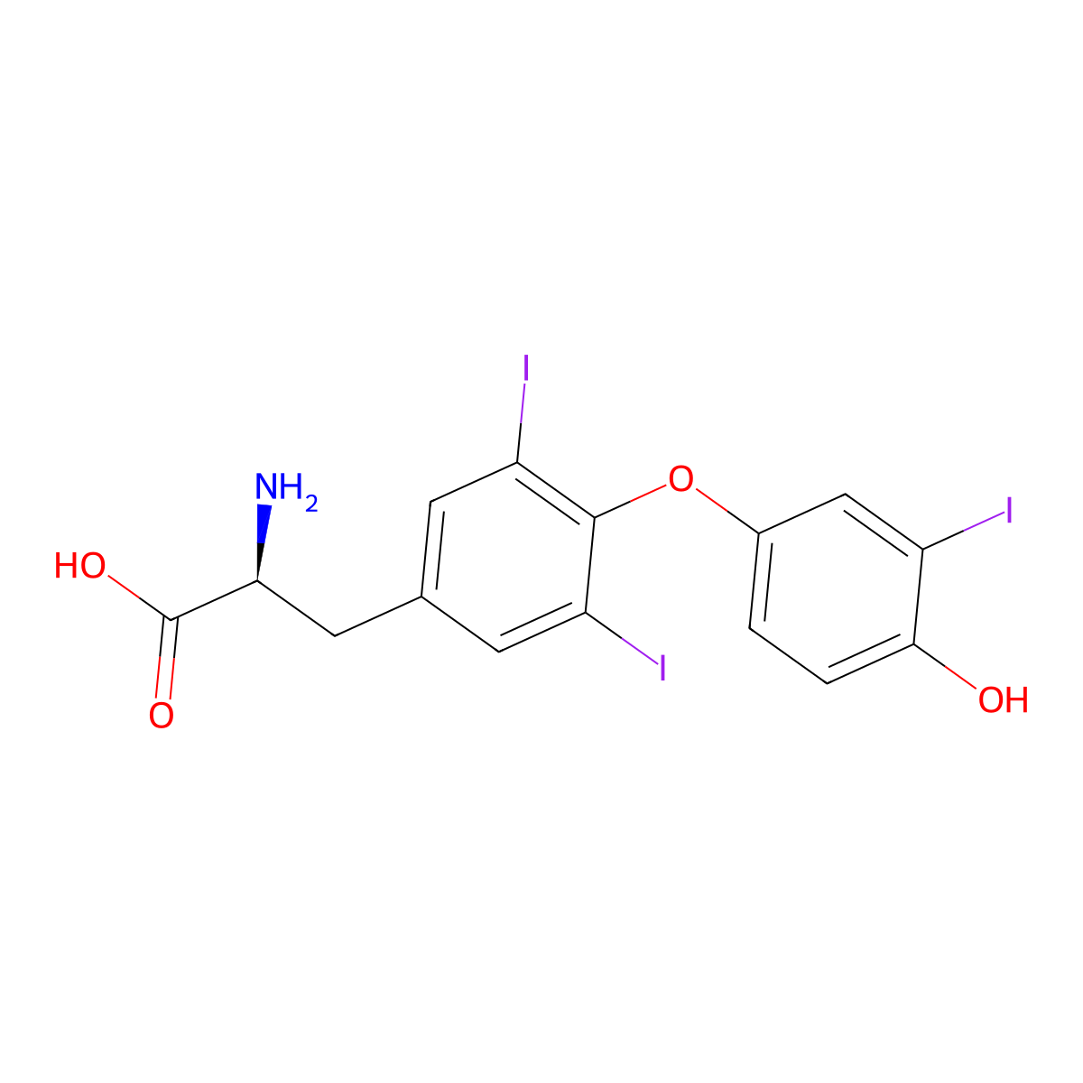Liothyronine molecular structure, CAS 6893-02-3