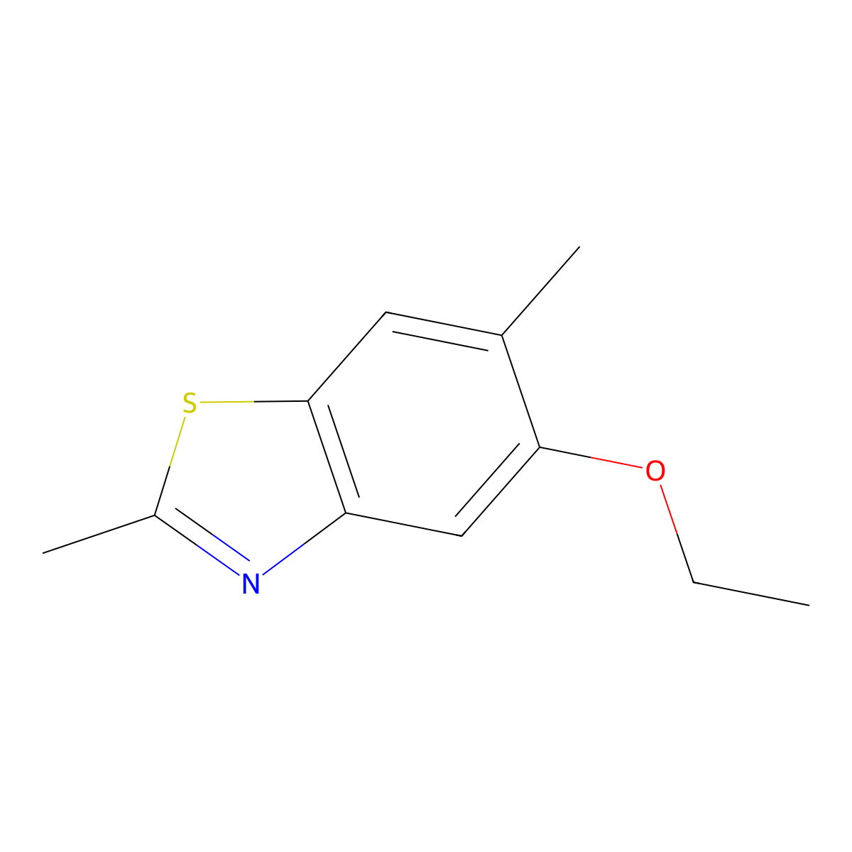 5-Ethoxy-2,6-dimethyl-1,3-benzothiazole molecular structure, CAS 68930-73-4
