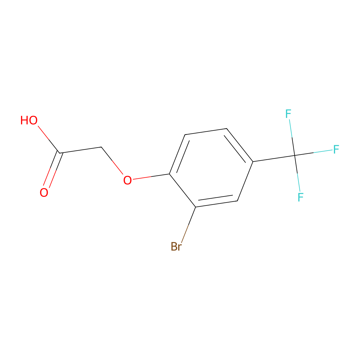 2-[2-Bromo-4-(trifluoromethyl)phenoxy]acetic acid molecular structure, CAS 689300-81-0