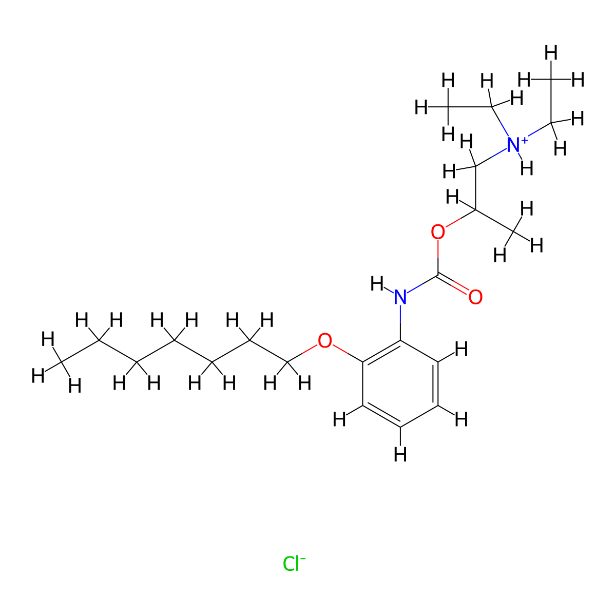 Carbizocaine hydrochloride molecular structure, CAS 68931-03-3