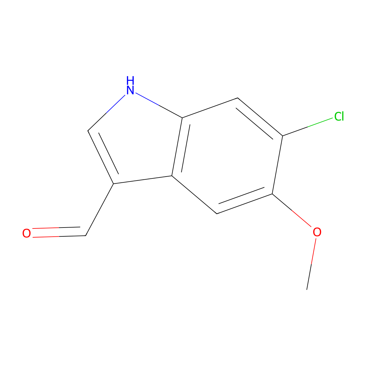 6-chloro-5-methoxy-1H-indole-3-carbaldehyde molecular structure, CAS 68935-52-4