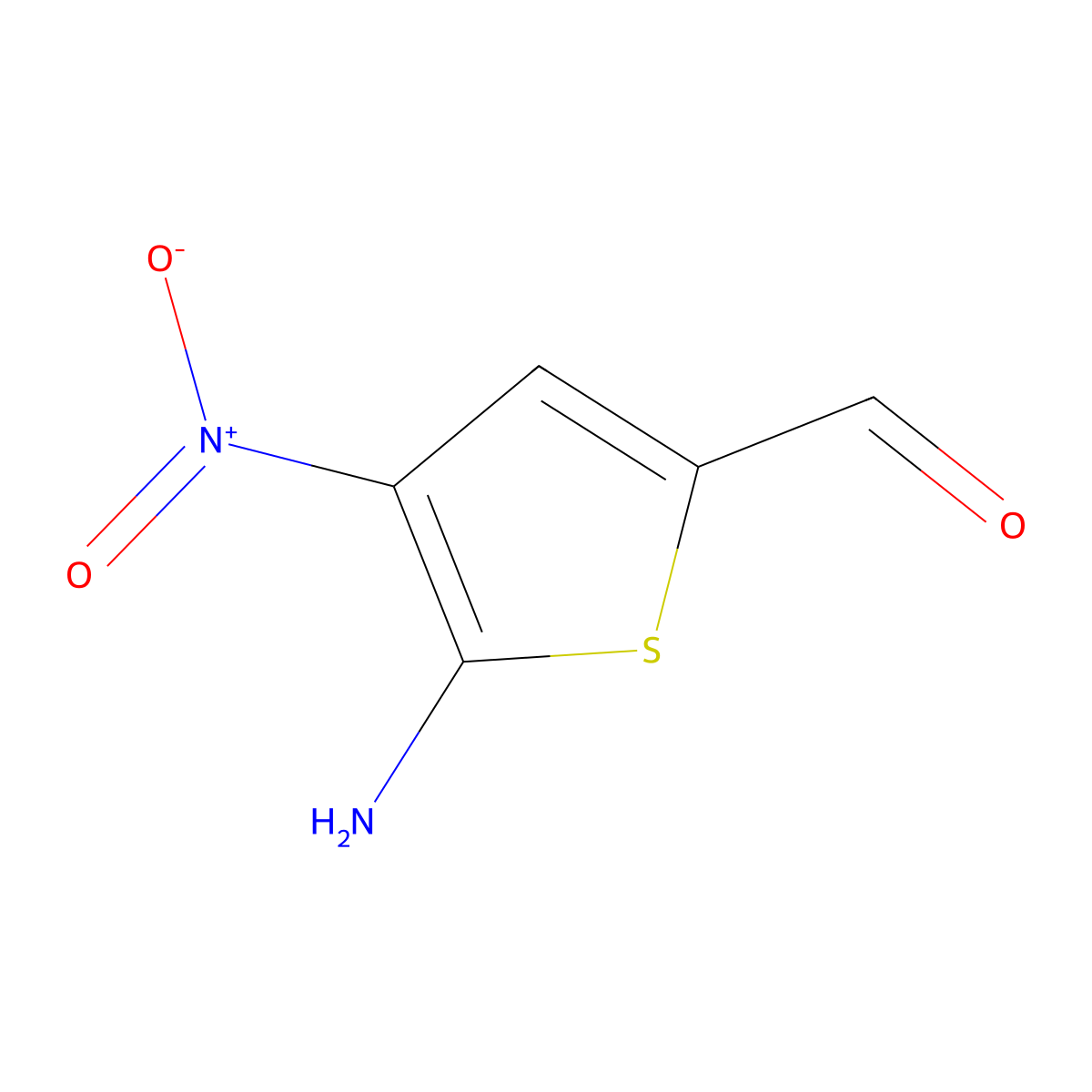 5-Amino-4-nitrothiophene-2-carbaldehyde molecular structure, CAS 68935-72-8