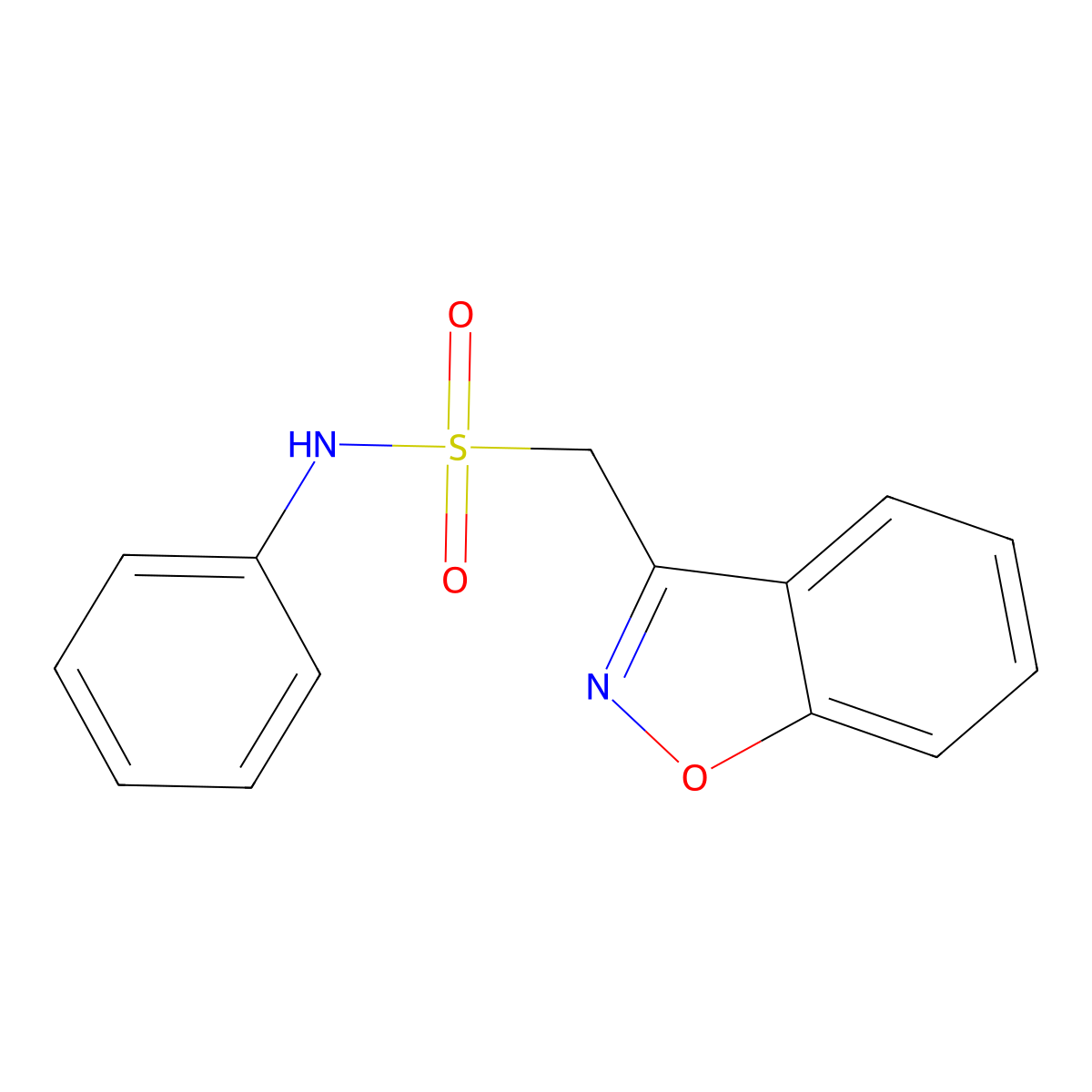 1-(benzo[d]isoxazol-3-yl)-N-phenylmethanesulfonamide molecular structure, CAS 68936-27-6