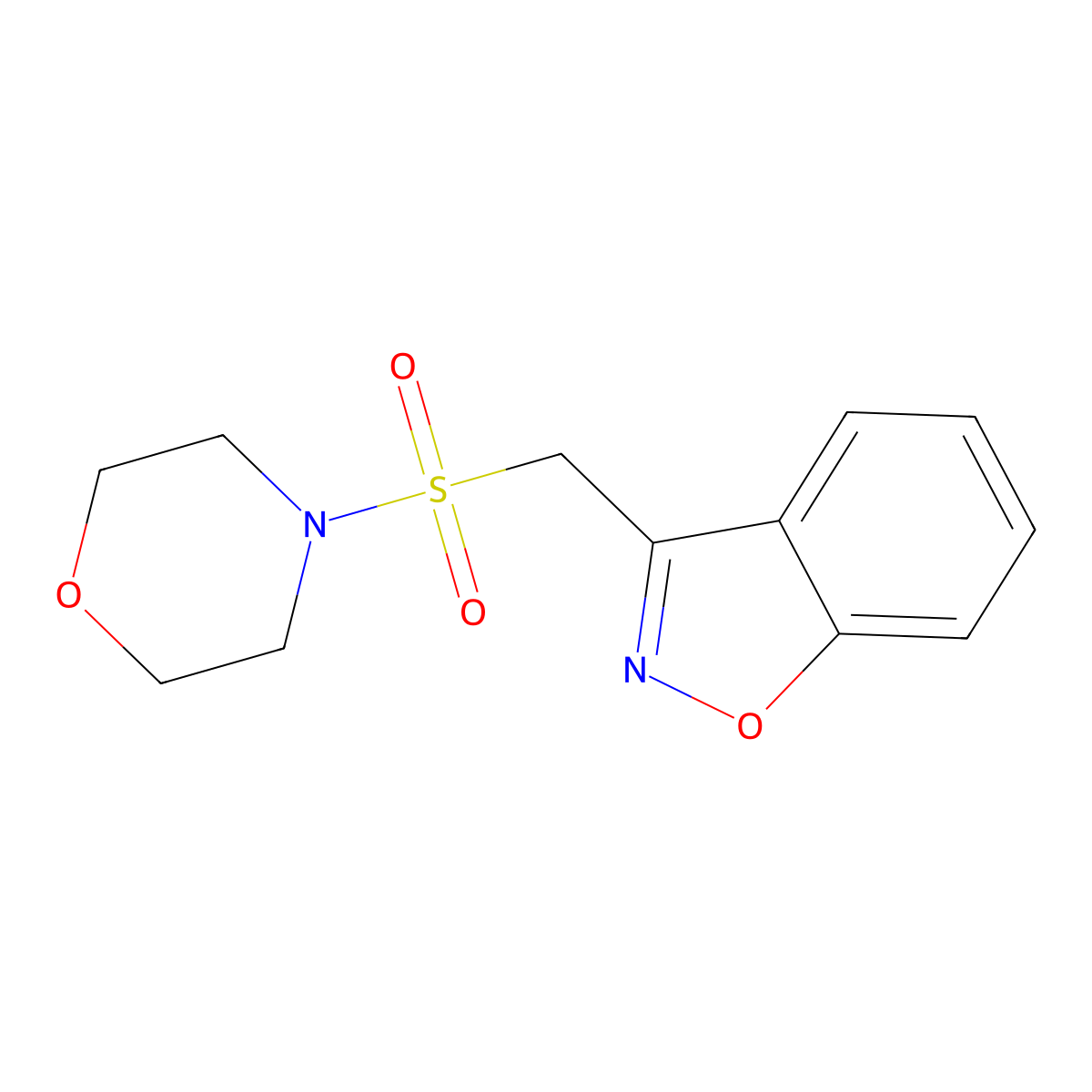 4-(Benzo[d]isoxazol-3-yl-methanesulfonyl)-morpholine molecular structure, CAS 68936-31-2