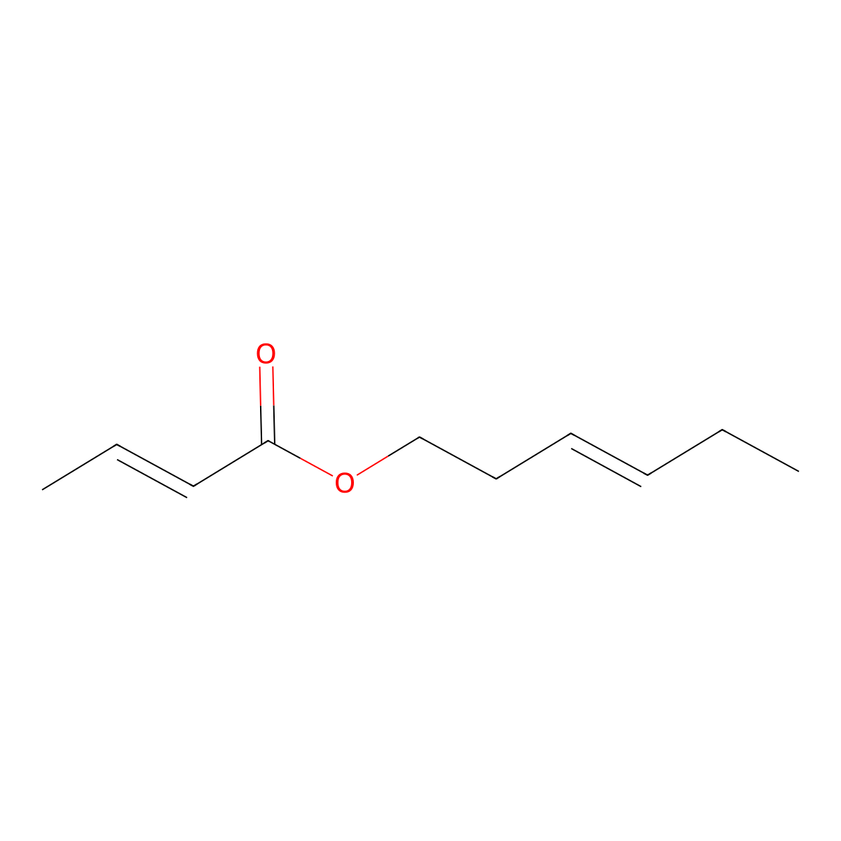 2-Butenoic acid, (3E)-3-hexen-1-yl ester, (2E)- molecular structure, CAS 68938-58-9