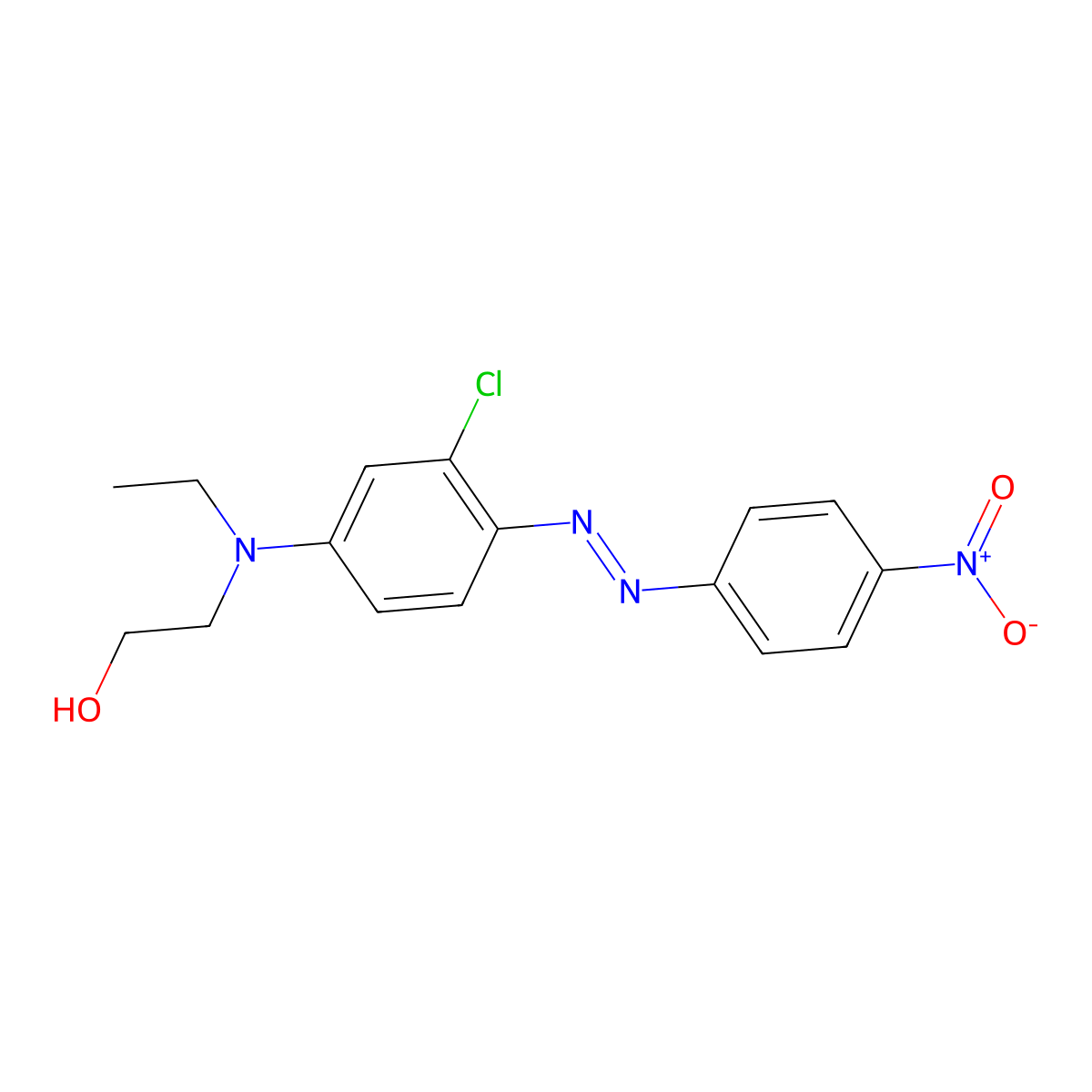 Ethanol, 2-[[3-chloro-4-[2-(4-nitrophenyl)diazenyl]phenyl]ethylamino]- molecular structure, CAS 68938-63-6