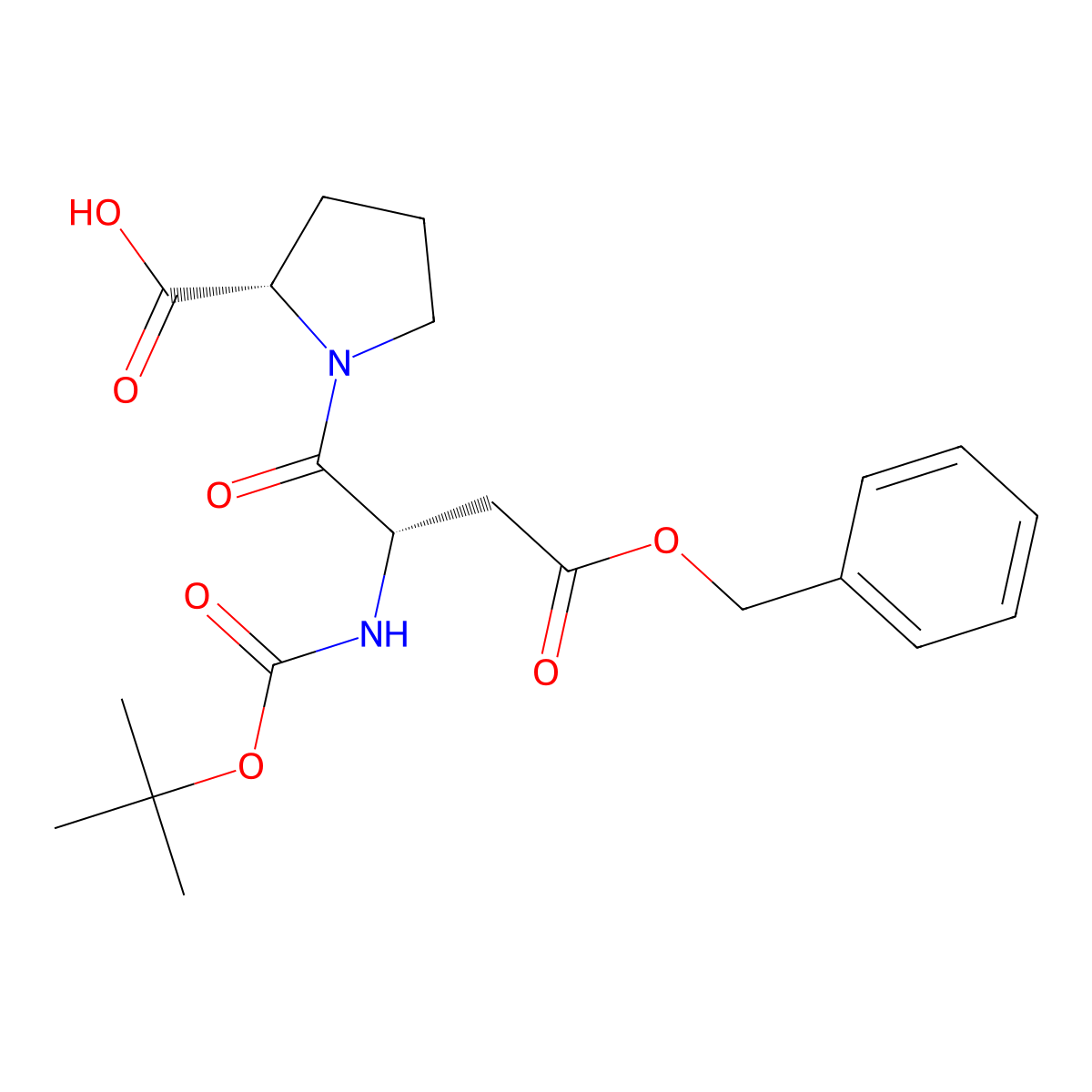 (S)-1-((S)-4-(Benzyloxy)-2-((tert-butoxycarbonyl)amino)-4-oxobutanoyl)pyrrolidine-2-carboxylic acid molecular structure, CAS 68939-29-7