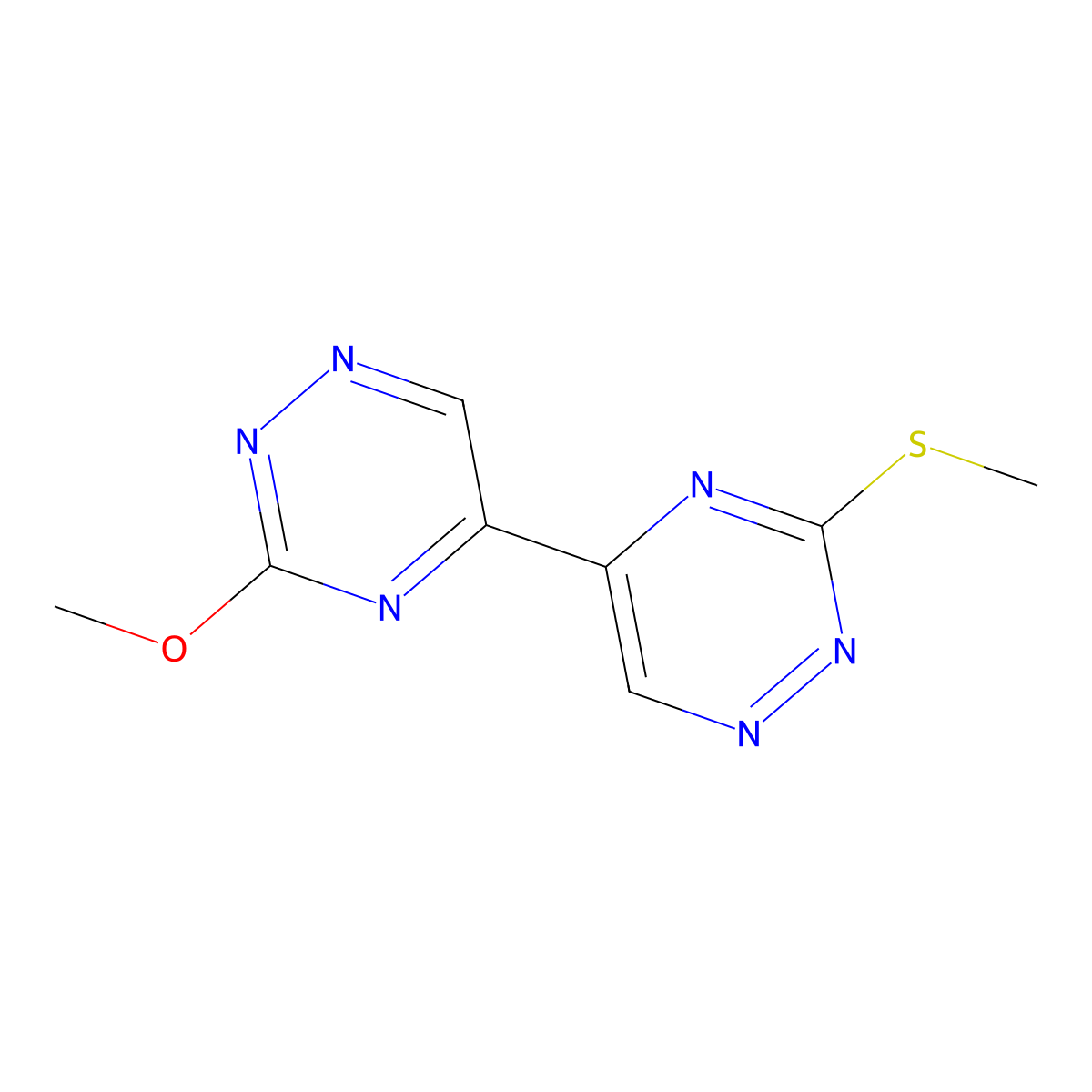 3-Methoxy-5-(3-methylsulfanyl-1,2,4-triazin-5-yl)-1,2,4-triazine molecular structure, CAS 68943-85-1