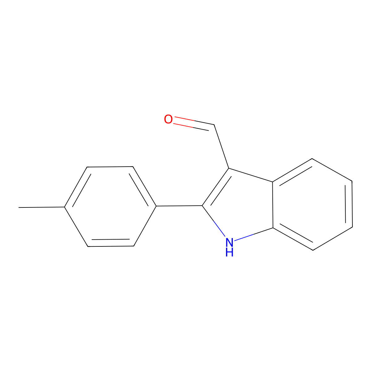 2-(4-methylphenyl)-1H-indole-3-carbaldehyde molecular structure, CAS 68945-00-6