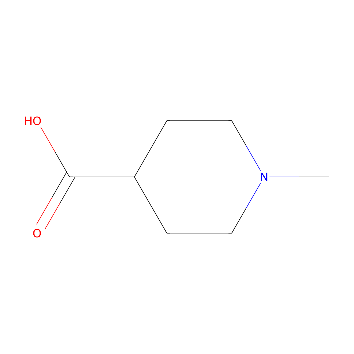 1-Methylpiperidine-4-carboxylic acid molecular structure, CAS 68947-43-3
