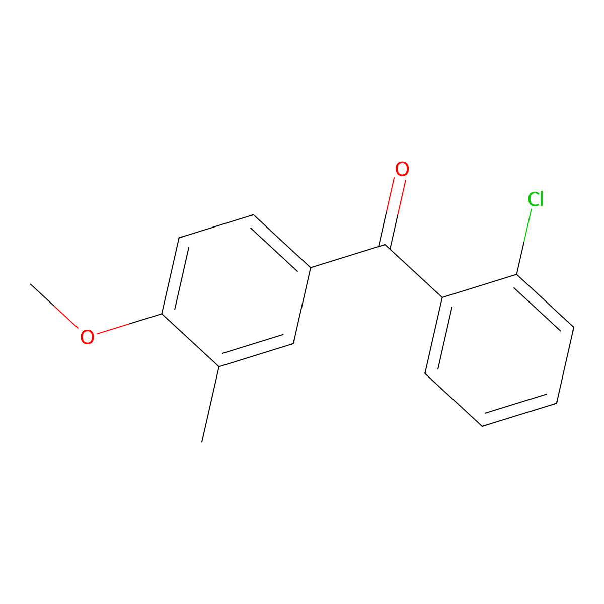 Methanone, (2-chlorophenyl)(4-methoxy-3-methylphenyl)- molecular structure, CAS 68947-51-3
