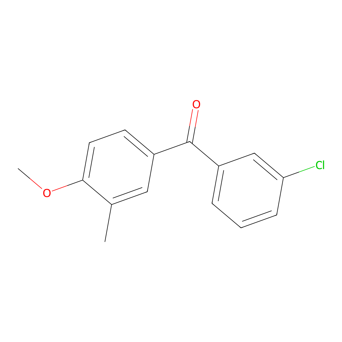Methanone, (3-chlorophenyl)(4-methoxy-3-methylphenyl)- molecular structure, CAS 68947-52-4