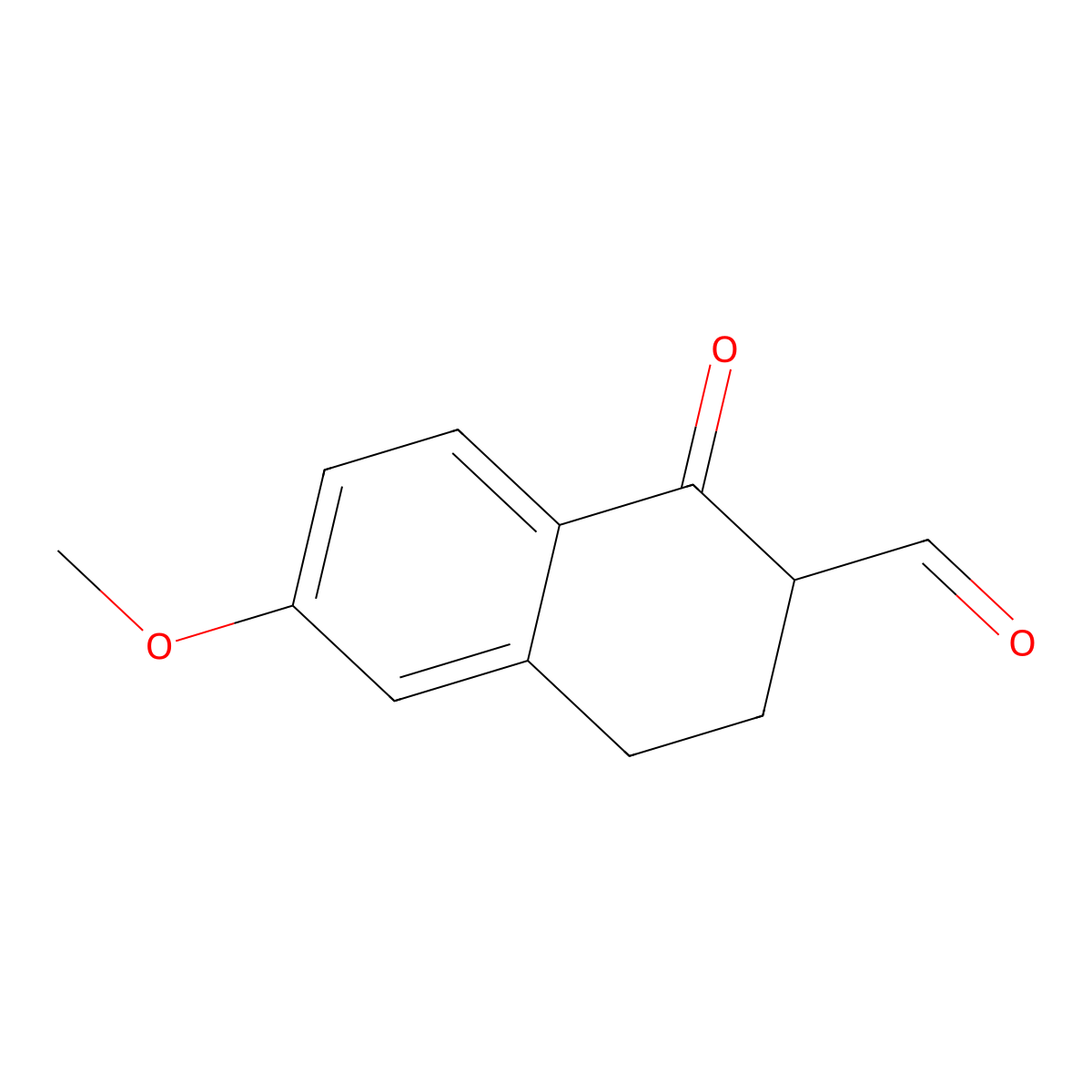 6-Methoxy-1-oxo-1,2,3,4-tetrahydronaphthalene-2-carbaldehyde molecular structure, CAS 68950-67-4