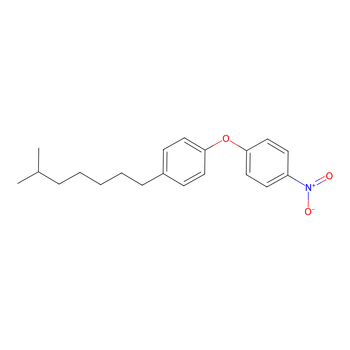 Benzene, 1-isooctyl-4-(4-nitrophenoxy)- molecular structure, CAS 68958-53-2