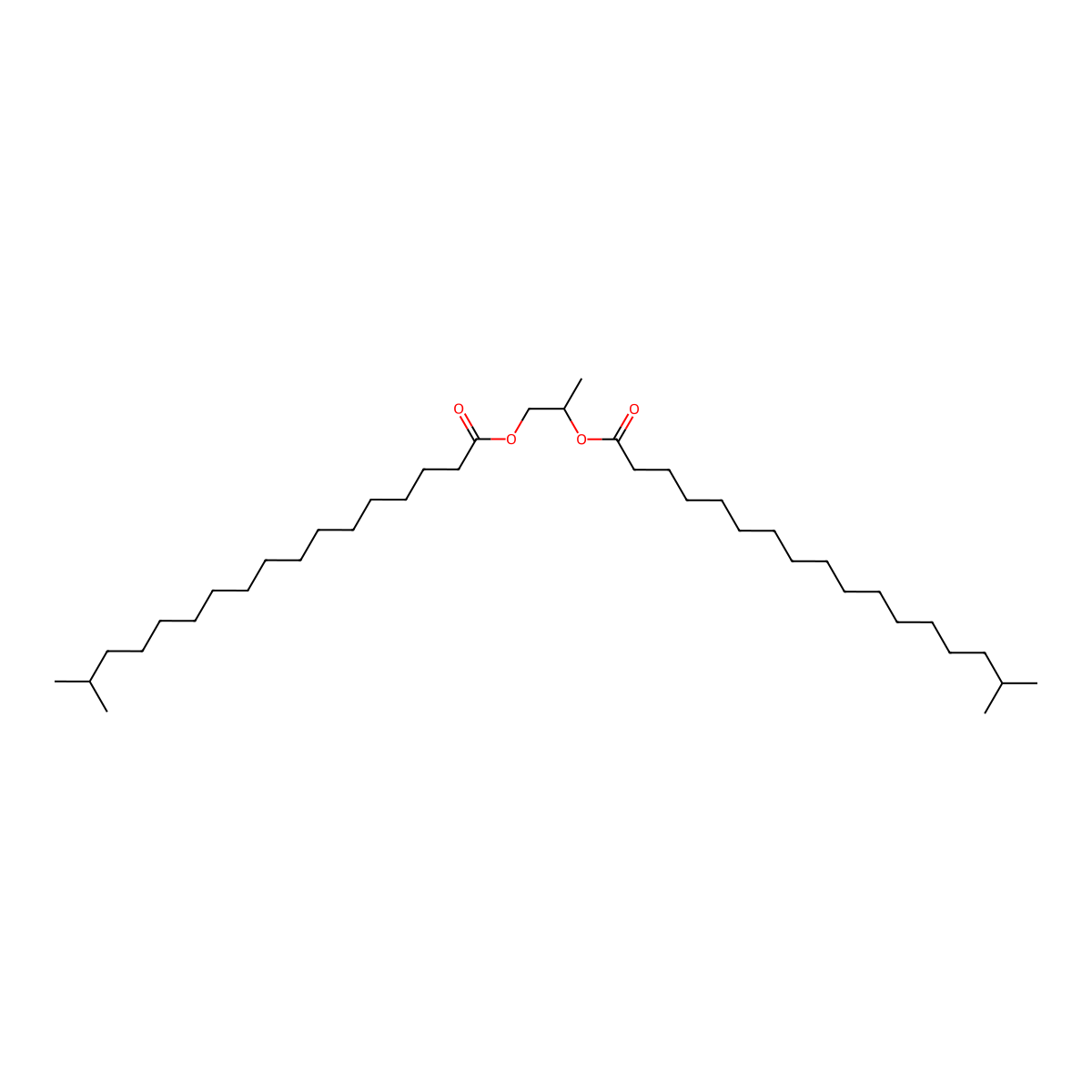 Isooctadecanoic acid, 1,1'-(1-methyl-1,2-ethanediyl) ester molecular structure, CAS 68958-54-3