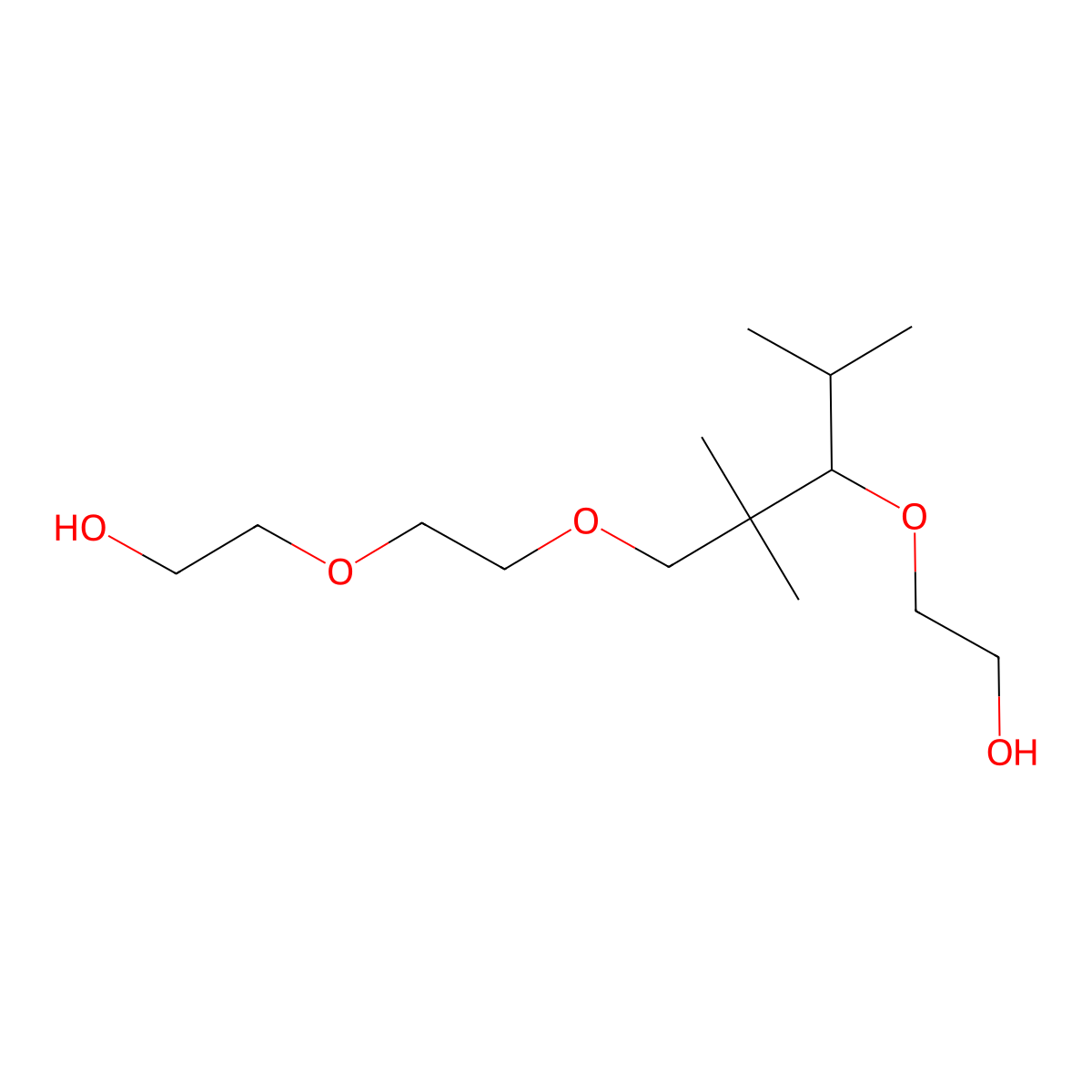 2-[3-[2-(2-Hydroxyethoxy)ethoxy]-2,2-dimethyl-1-(1-methylethyl)propoxy]ethanol molecular structure, CAS 68959-24-0