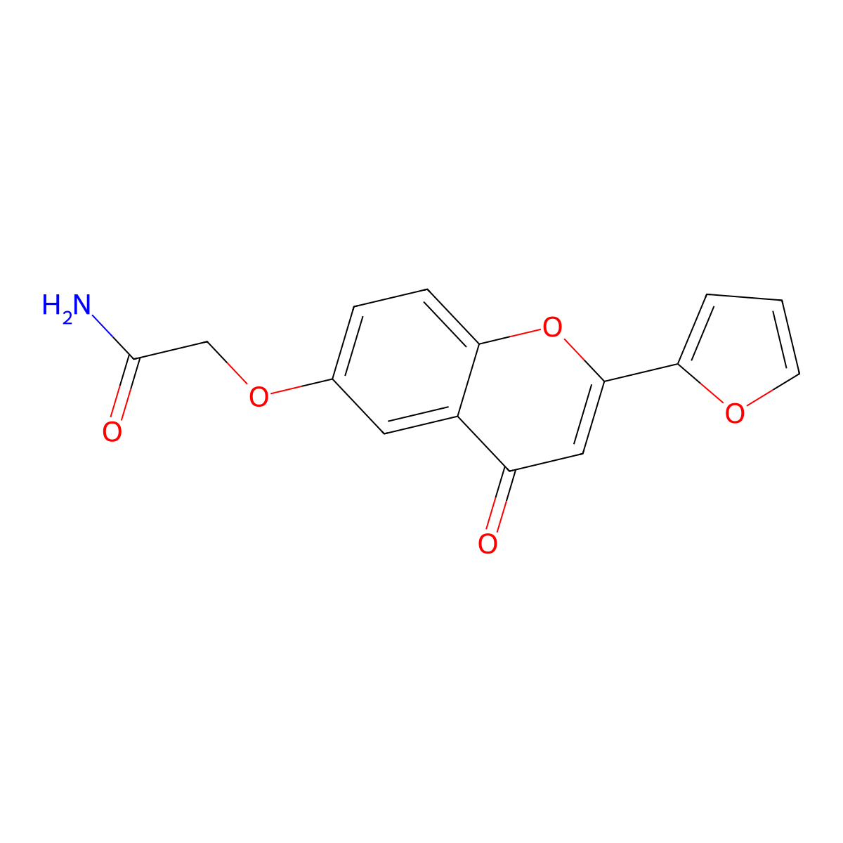 2-[2-(Furan-2-yl)-4-oxochromen-6-yl]oxyacetamide molecular structure, CAS 6896-10-2