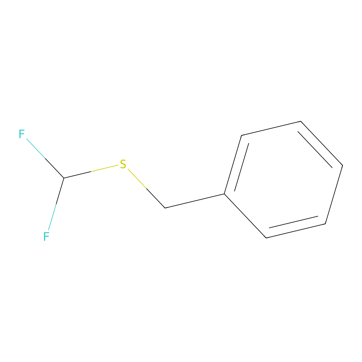 (((Difluoromethyl)sulfanyl)methyl)benzene molecular structure, CAS 68965-44-6