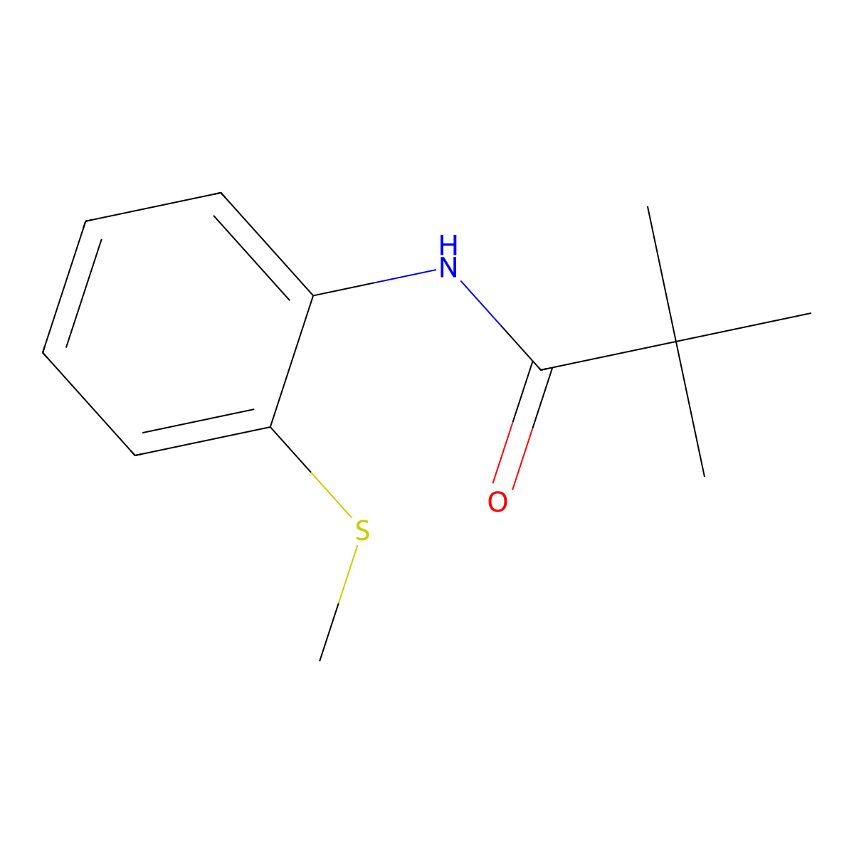 N-(2-(Methylthio)phenyl)pivalamide molecular structure, CAS 68965-79-7