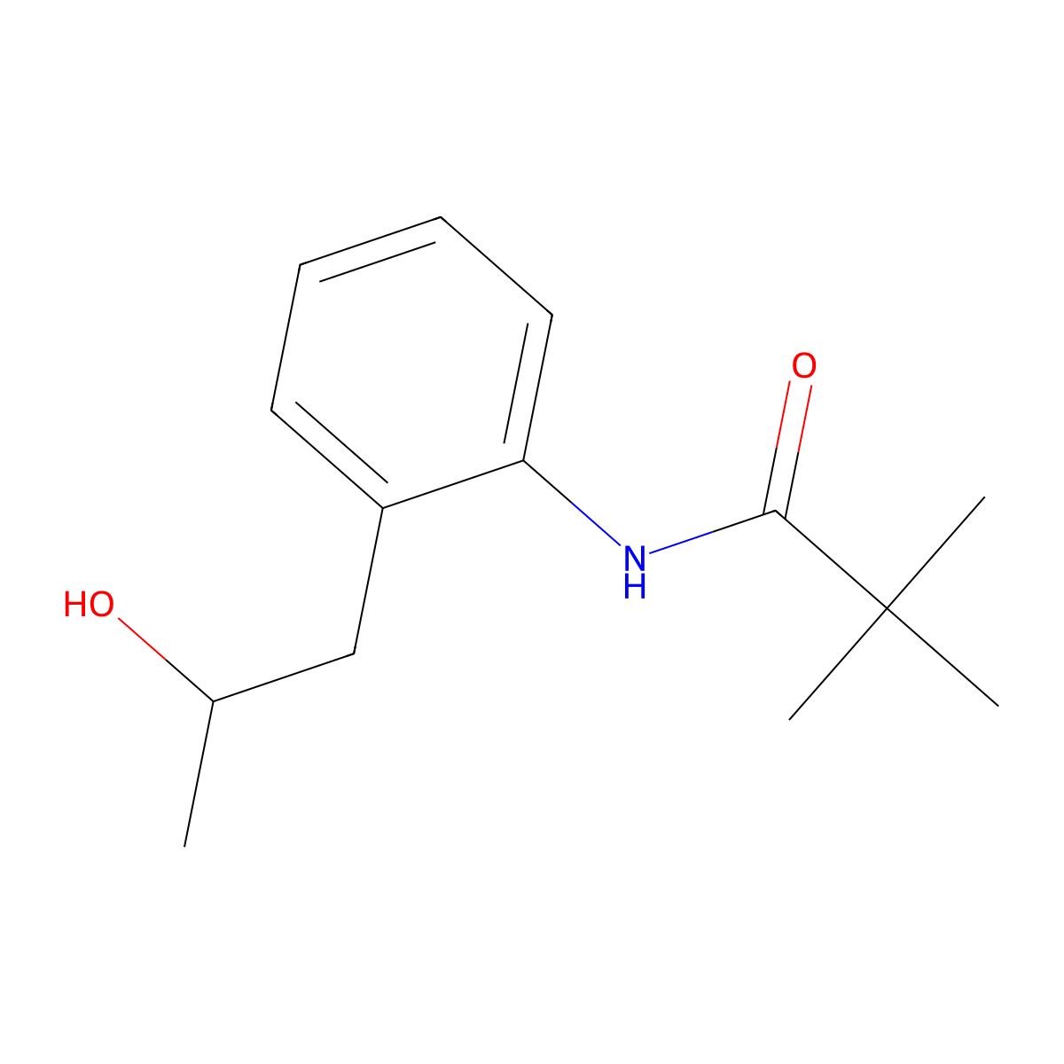 N-[2-(2-Hydroxypropyl)phenyl]-2,2-dimethylpropanamide molecular structure, CAS 68965-85-5