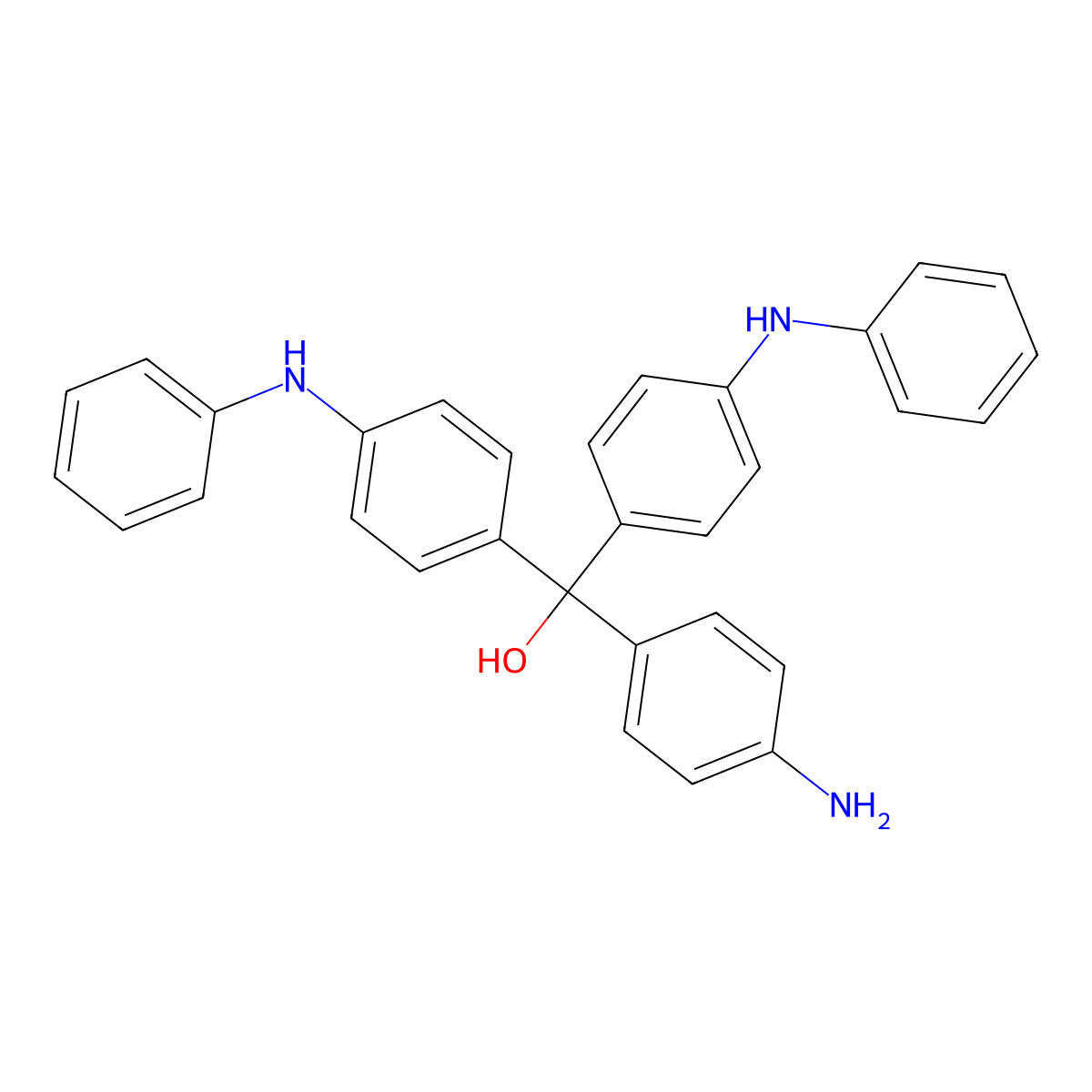 Benzenemethanol, 4-amino-alpha,alpha-bis[4-(phenylamino)phenyl]- molecular structure, CAS 68966-33-6