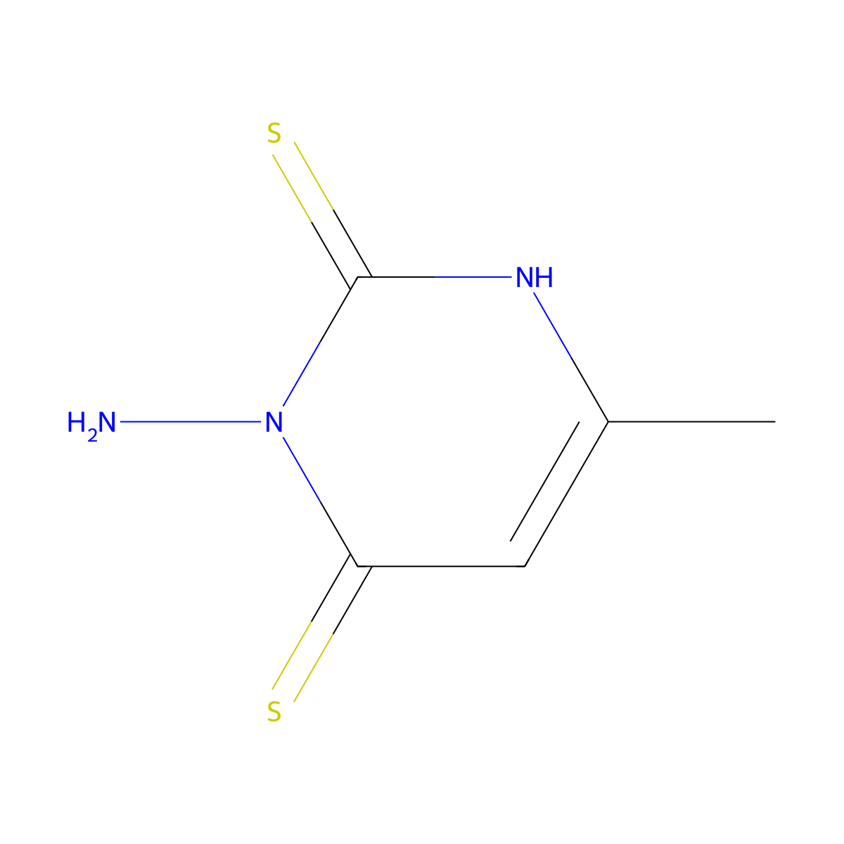 3-amino-6-methyl-1H-pyrimidine-2,4-dithione molecular structure, CAS 68967-30-6