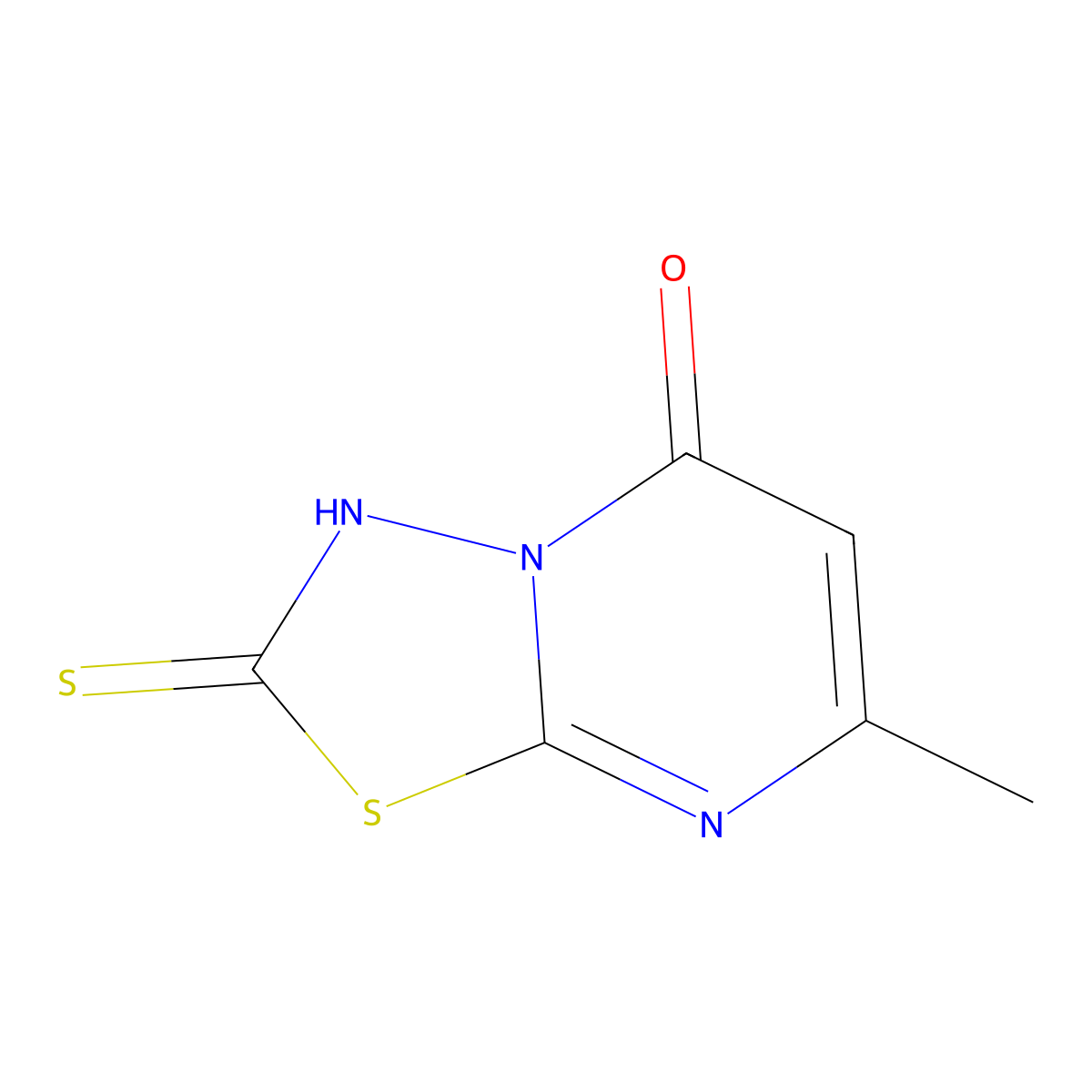 7-methyl-2-sulfanyl-5H-[1,3,4]thiadiazolo[3,2-a]pyrimidin-5-one molecular structure, CAS 68967-31-7