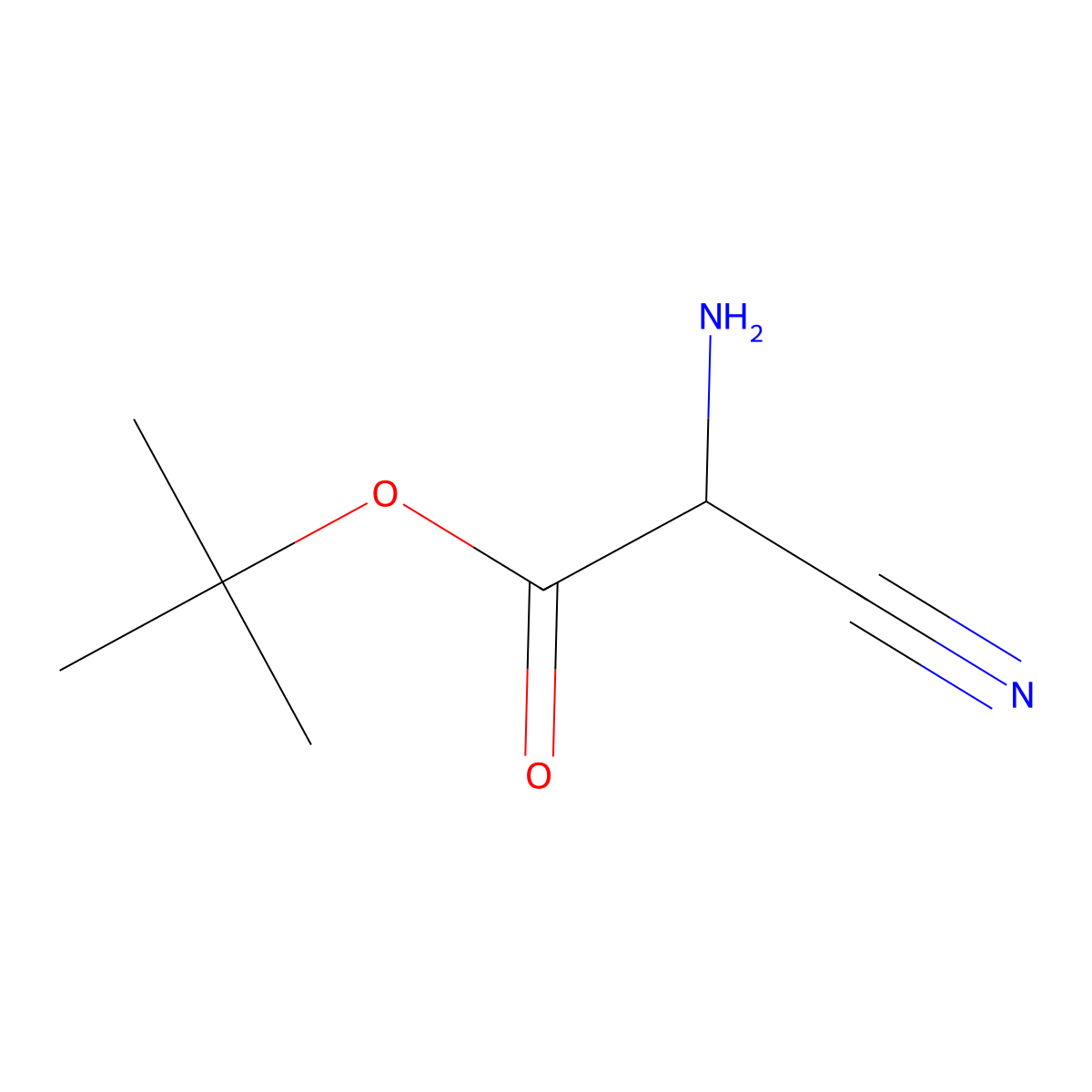 Tert-butyl 2-amino-2-cyanoacetate molecular structure, CAS 68970-51-4